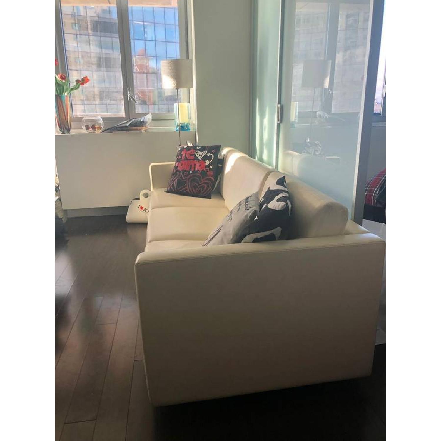 Interior Design Cream Leather Sofa - image-4