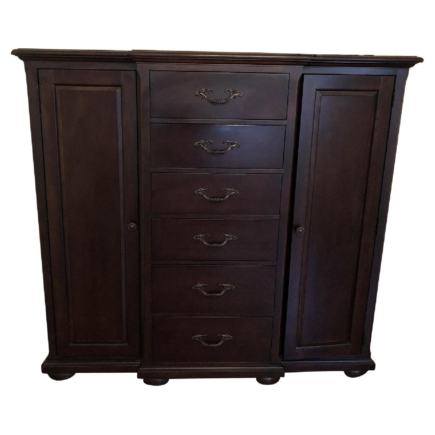 Raymour & Flanigan Dark Wood Wardrobe AptDeco