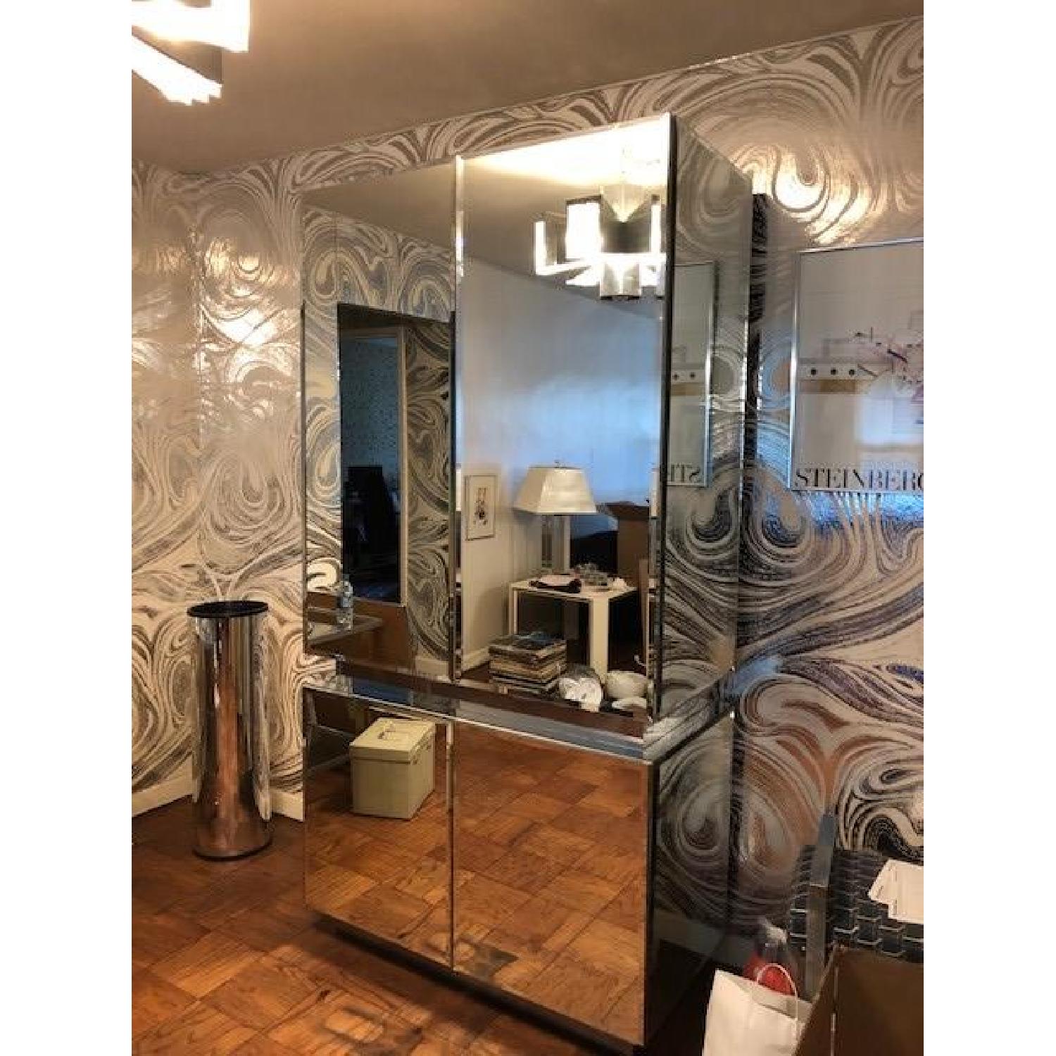 Vintage Mirrored Bar Cabinet - image-1