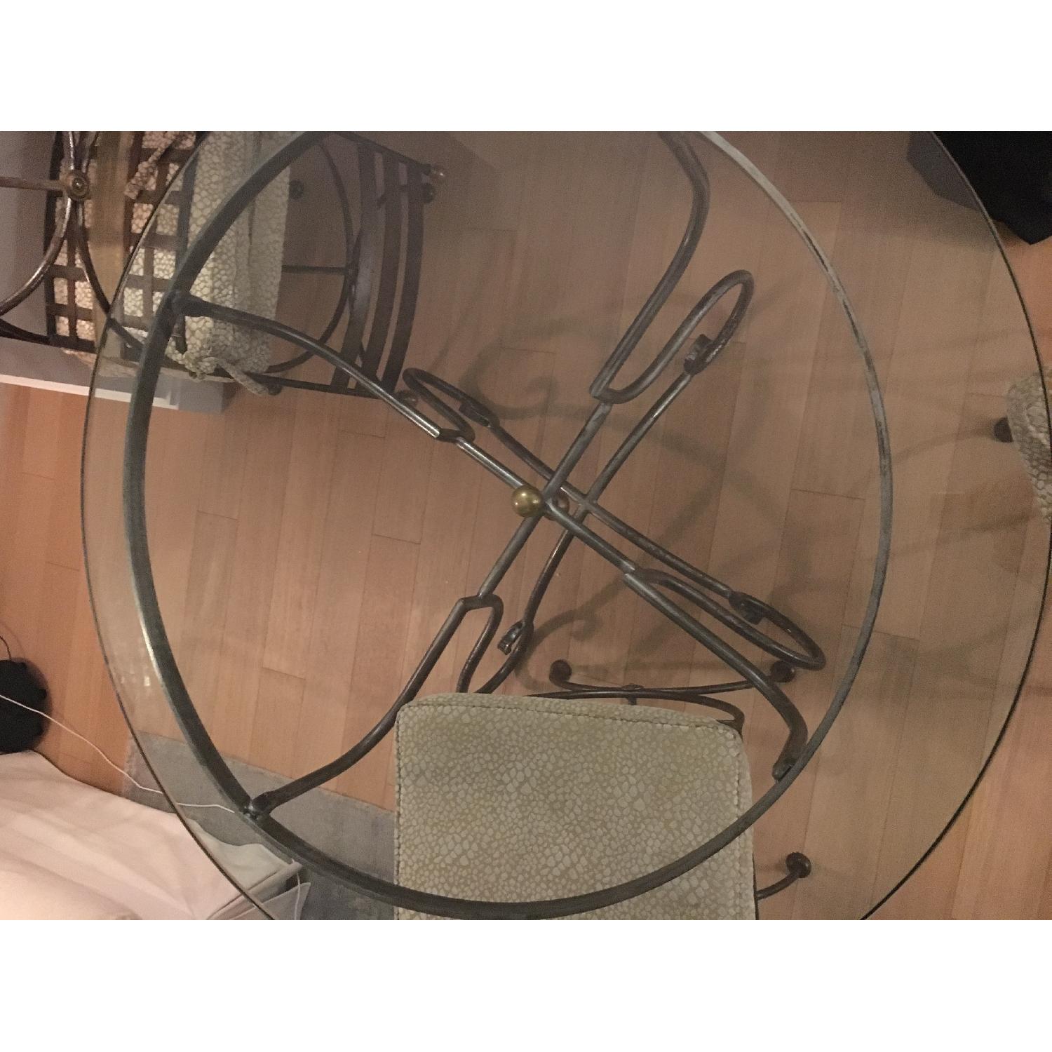 Pierre Deux Iron & Glass Table w/ 4 Chairs - image-1