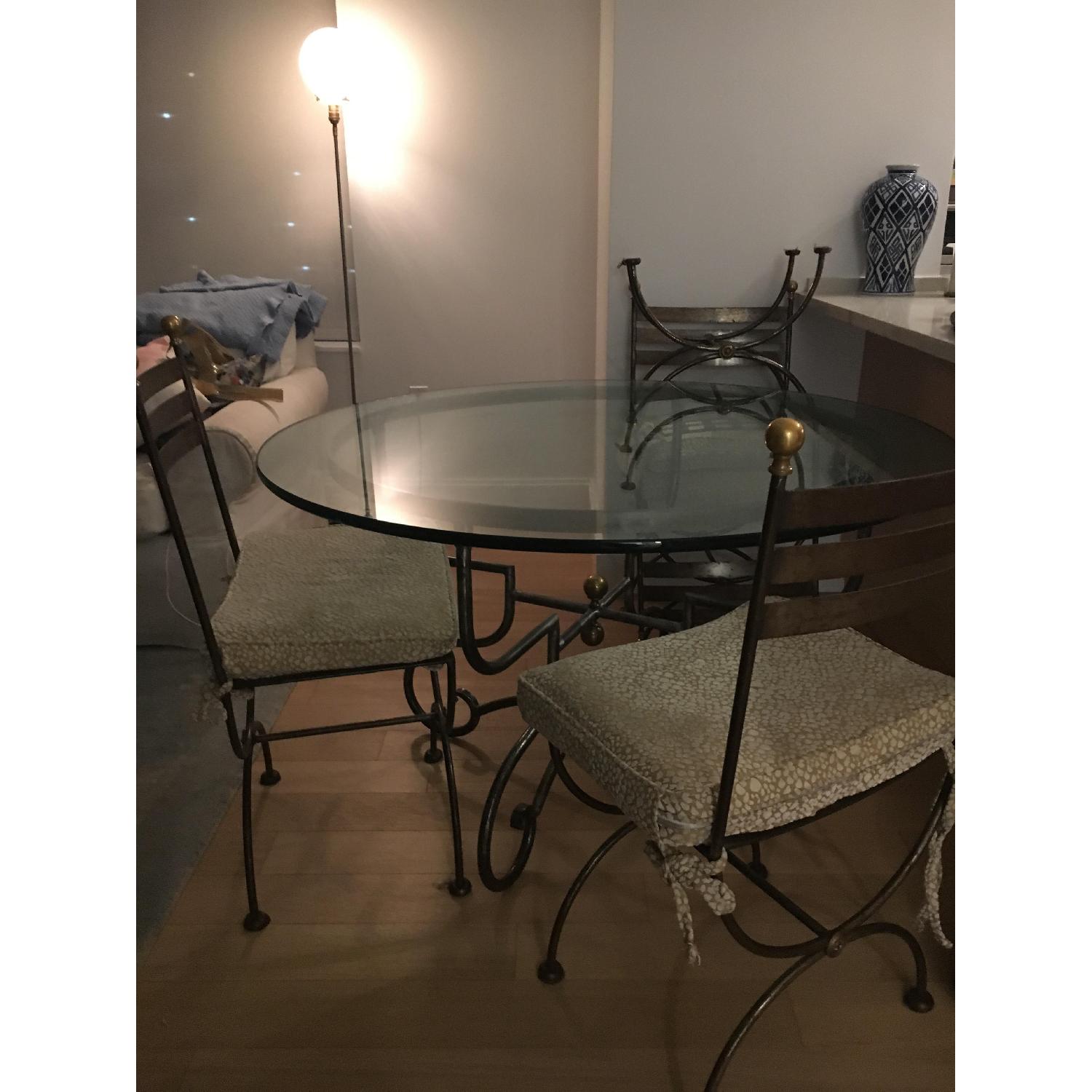 Pierre Deux Iron & Glass Table w/ 4 Chairs - image-2
