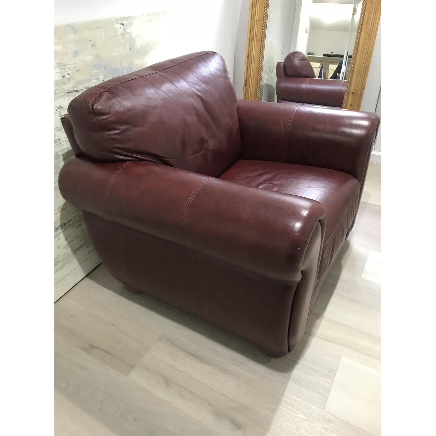 Avanti Burgundy Leather Chair - image-1