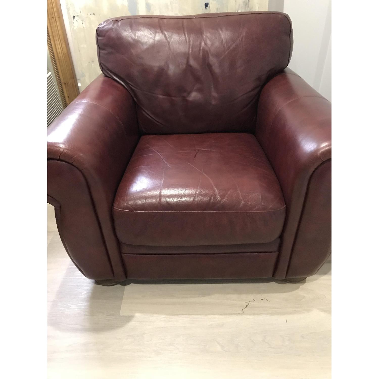 Avanti Burgundy Leather Chair - image-2