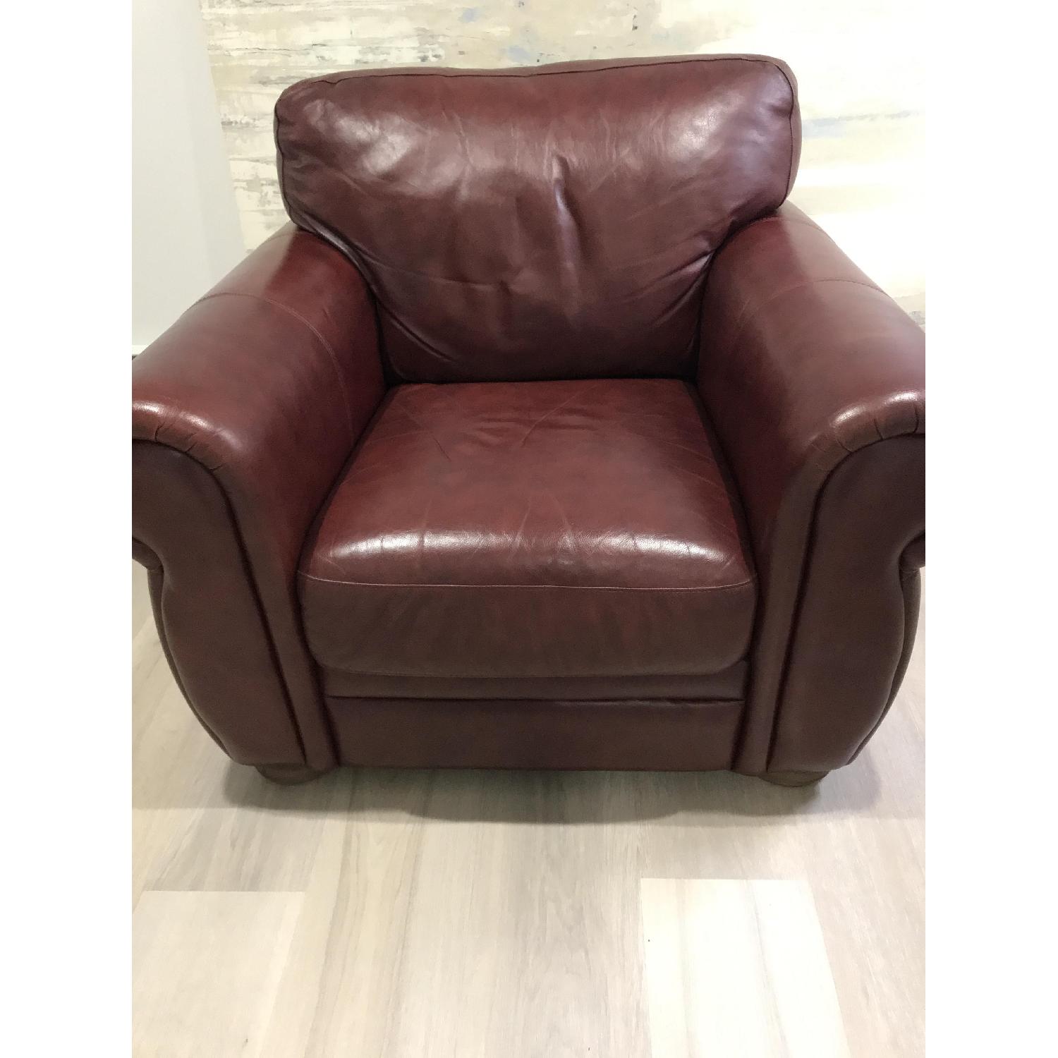 Avanti Burgundy Leather Chair - image-3