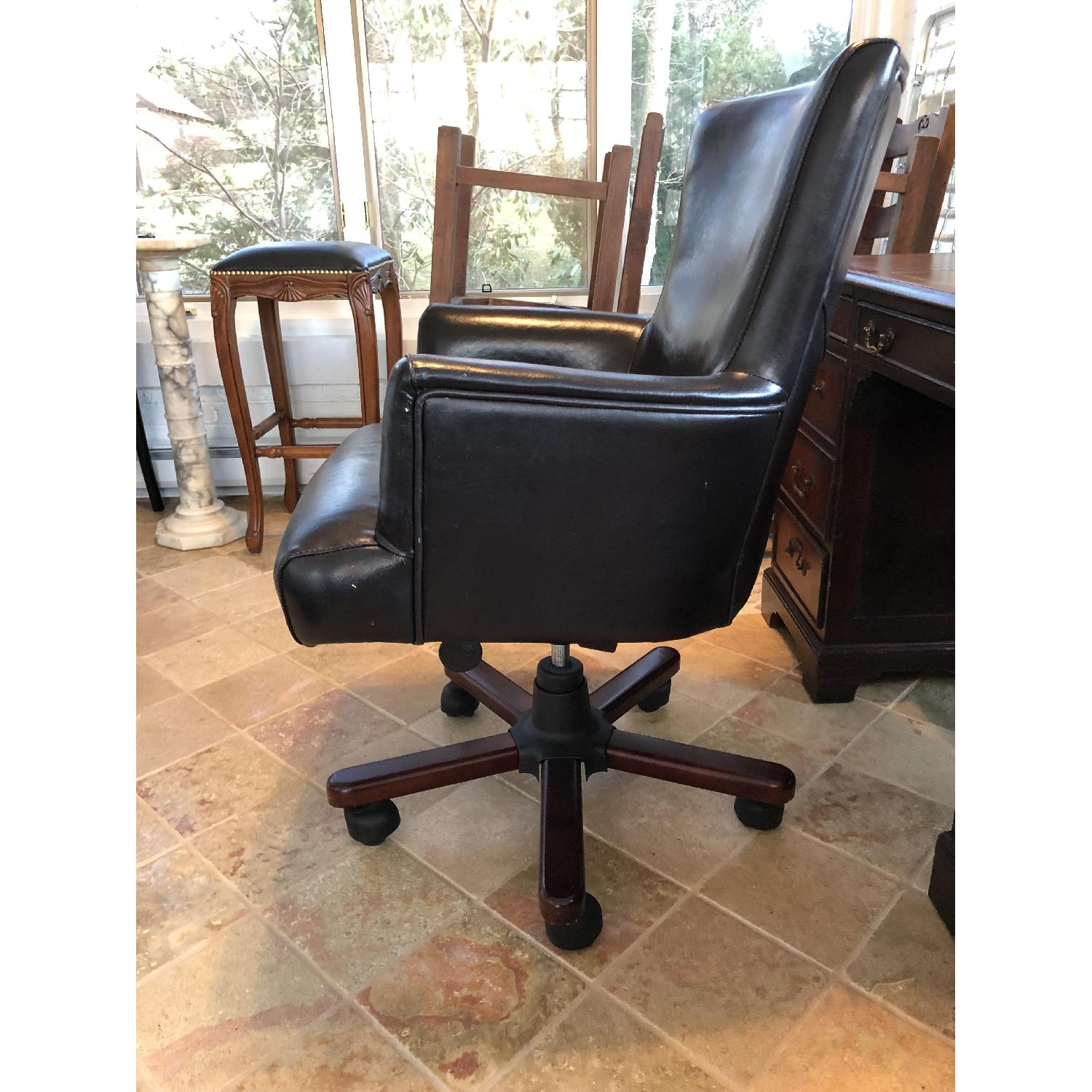 Dark Brown Leather Desk Chair AptDeco
