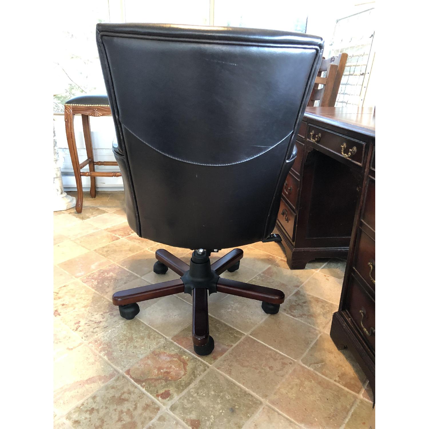 Dark Brown Leather Desk Chair AptDeco