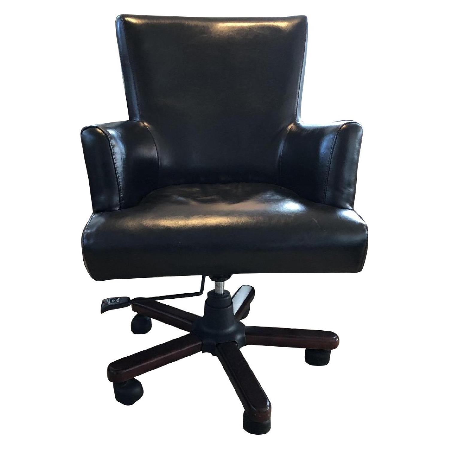 Dark brown leather desk chair Clearance