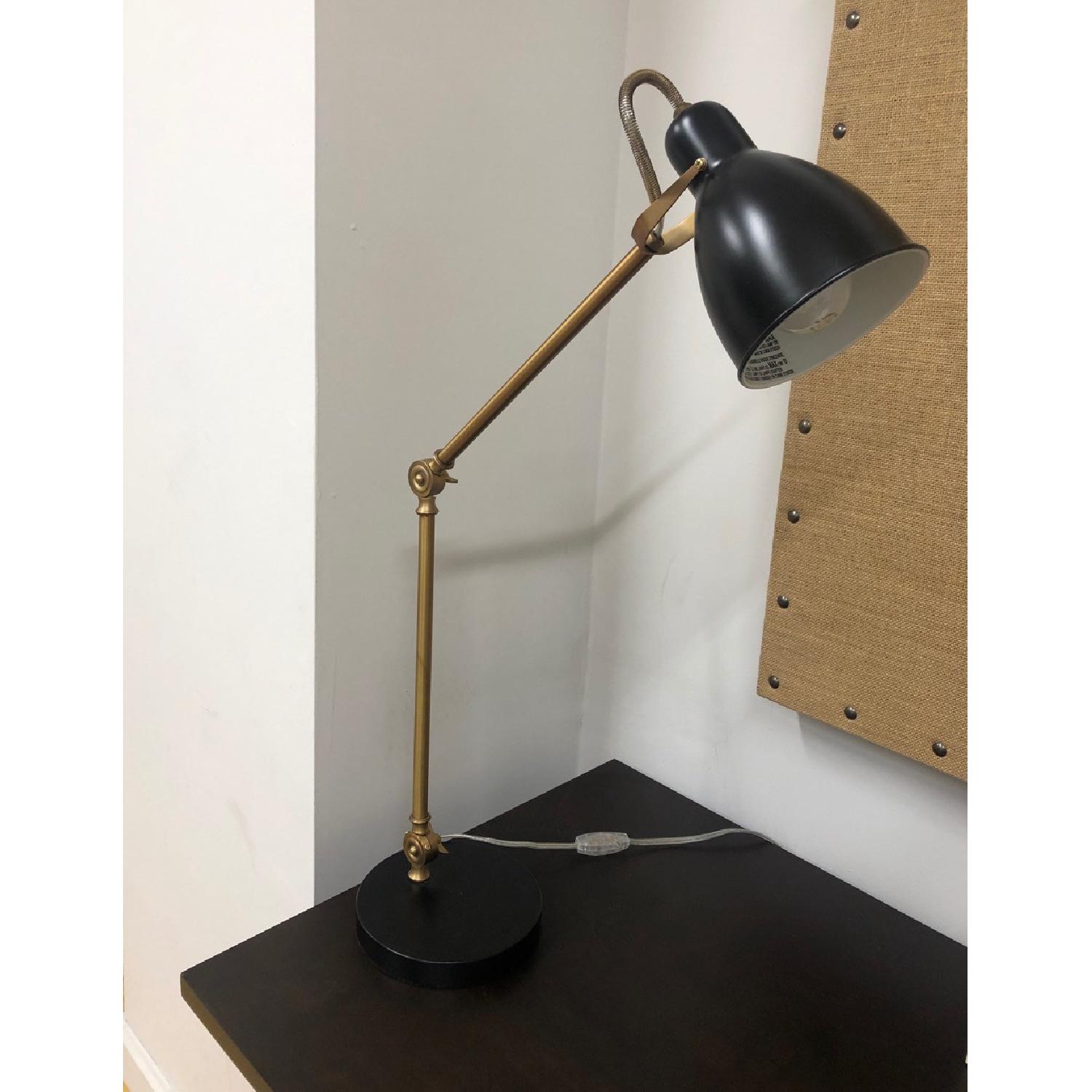 West Elm Nickel Black & Brass Industrial Task Lamp - image-1