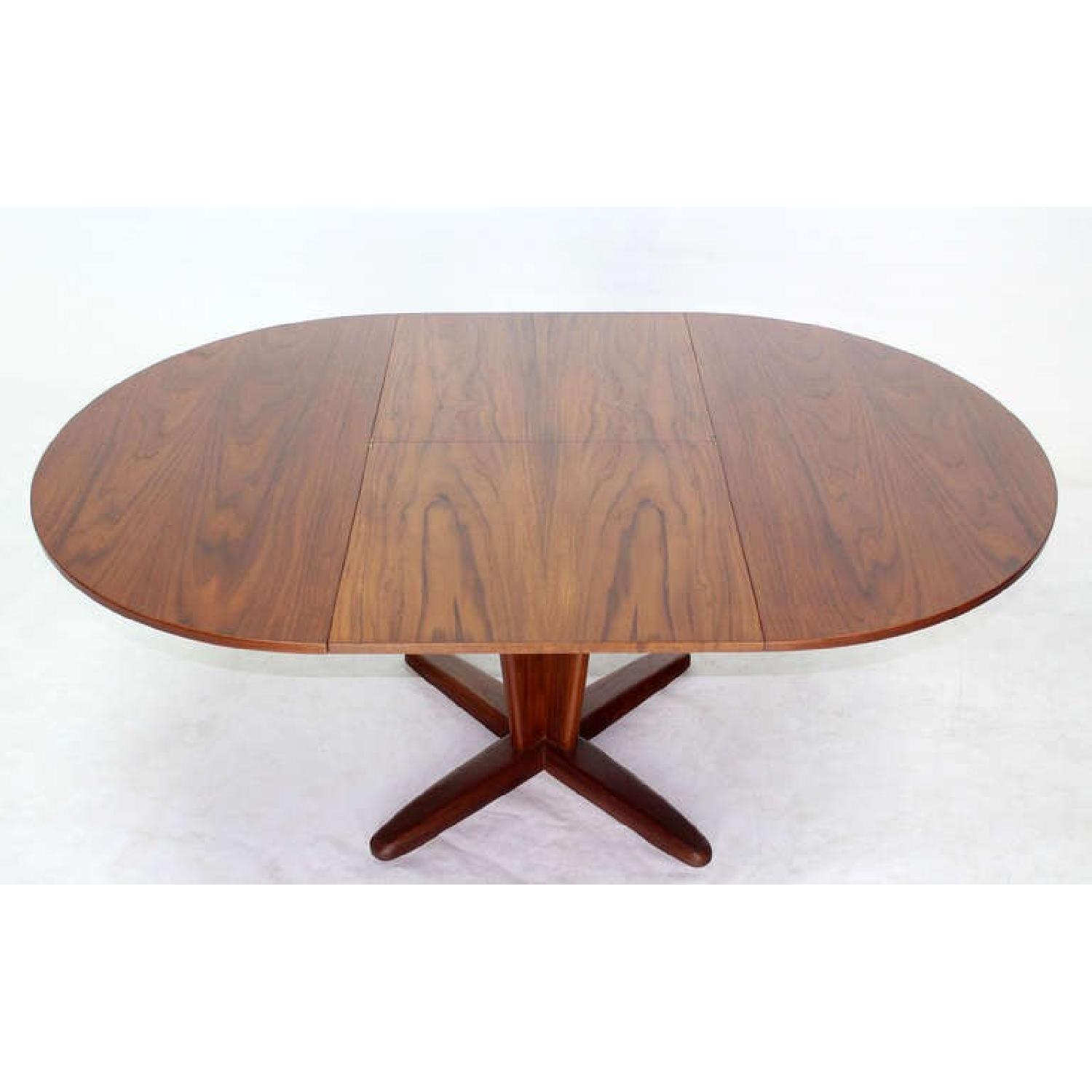 Danish Mid Century Round Dining Table w/ Leaf - image-2
