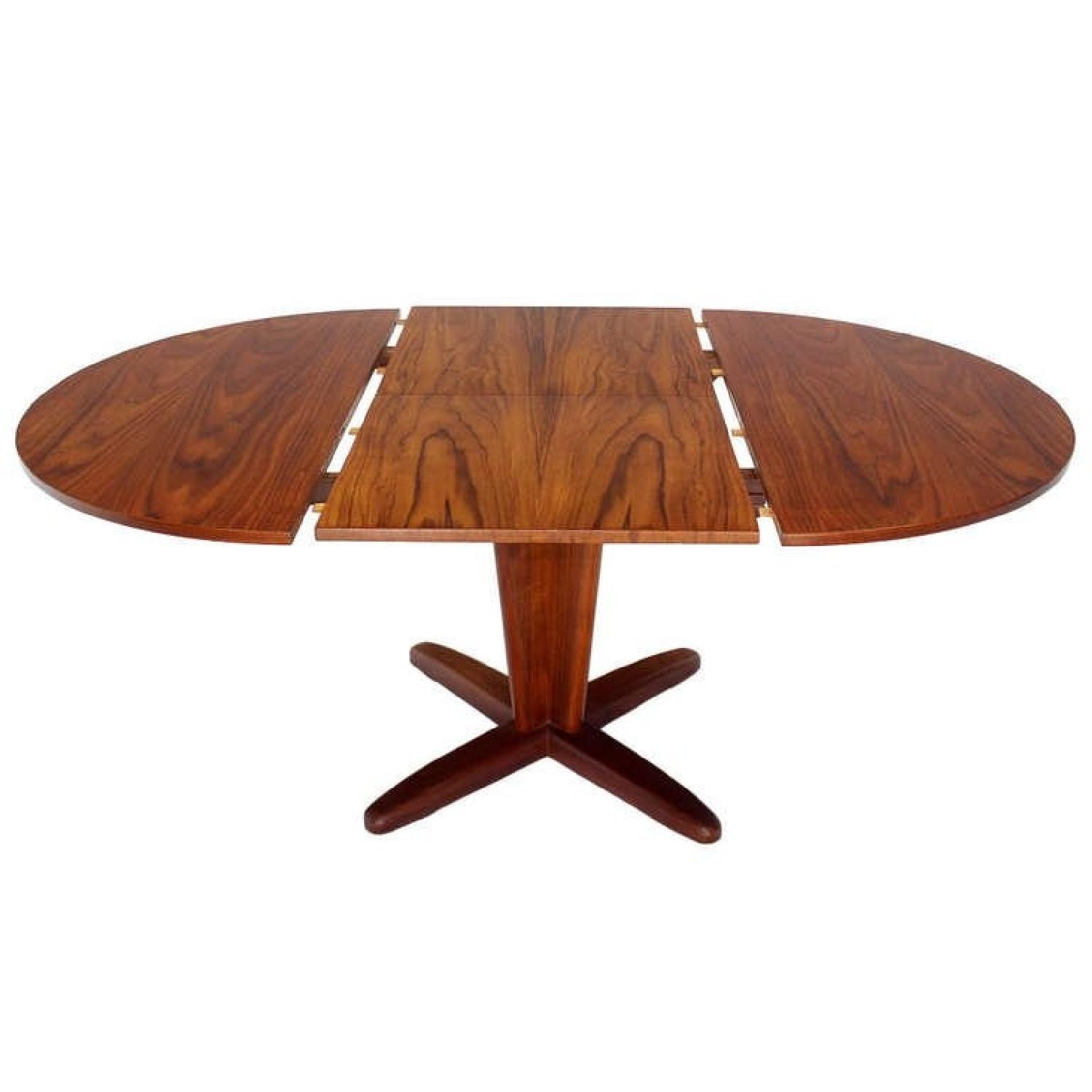 Danish Mid Century Round Dining Table w/ Leaf - image-3