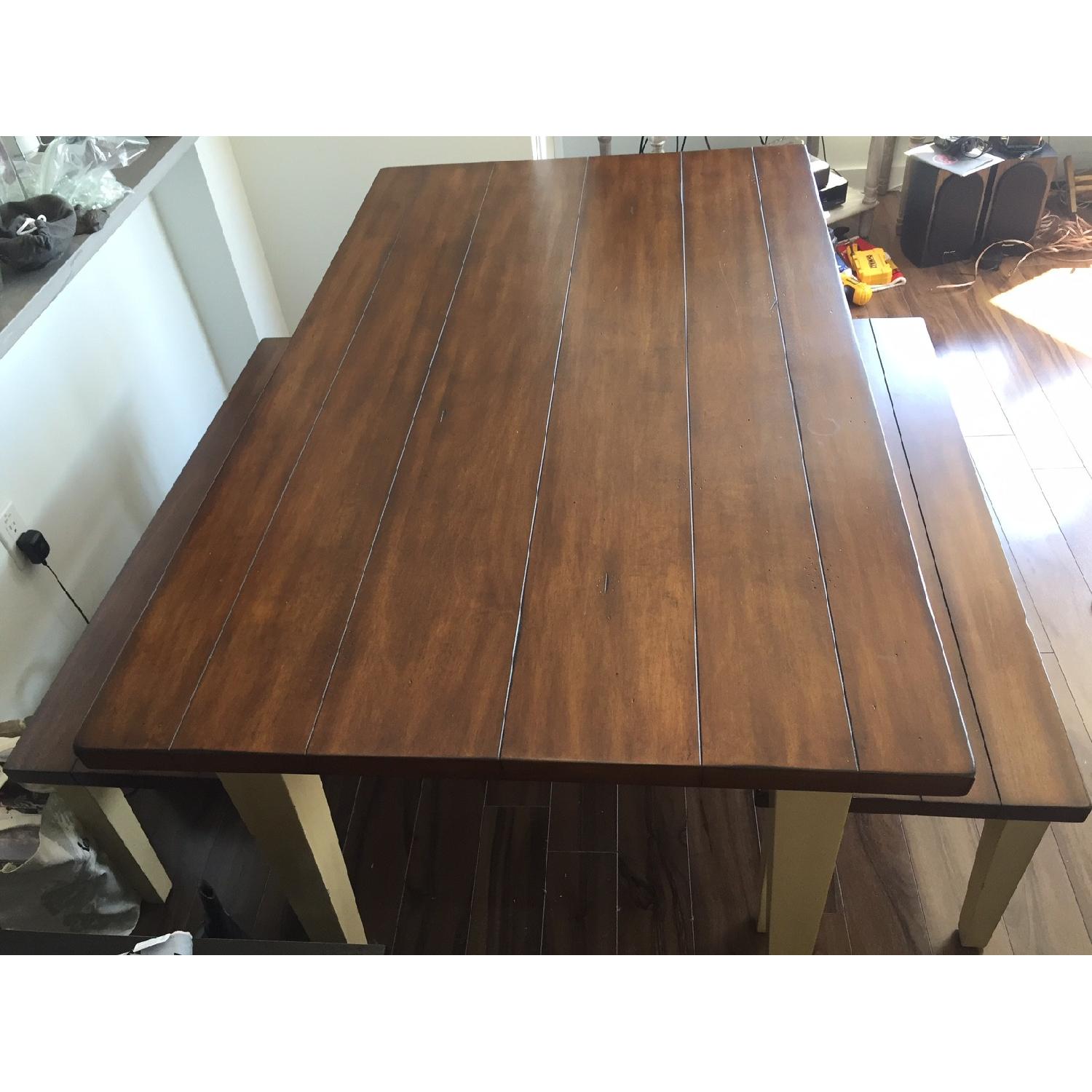 Pier 1 Table w/ 2 Dining Benches - image-4
