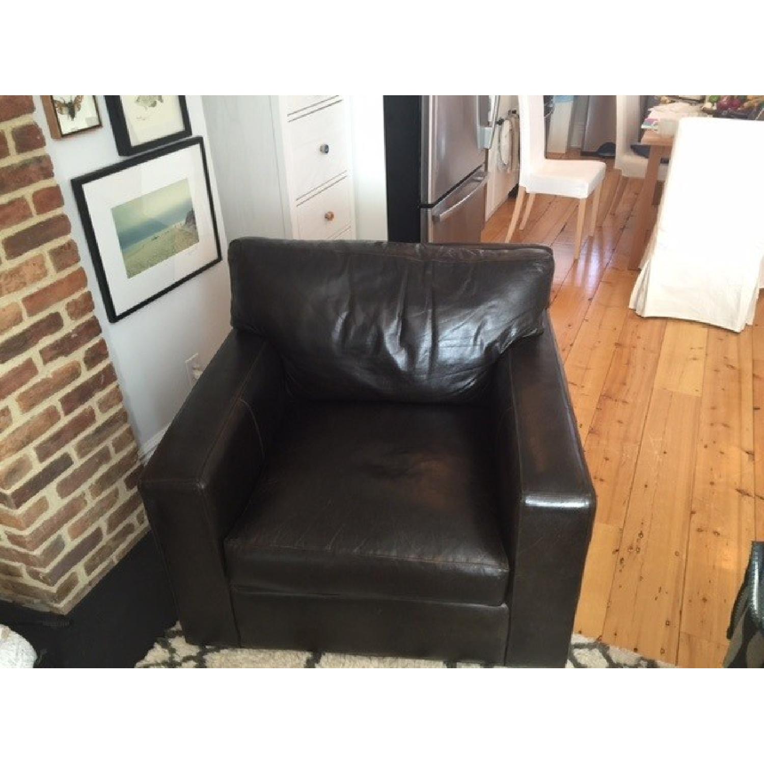 Crate & Barrel Axis II Leather Swivel Chair - image-5