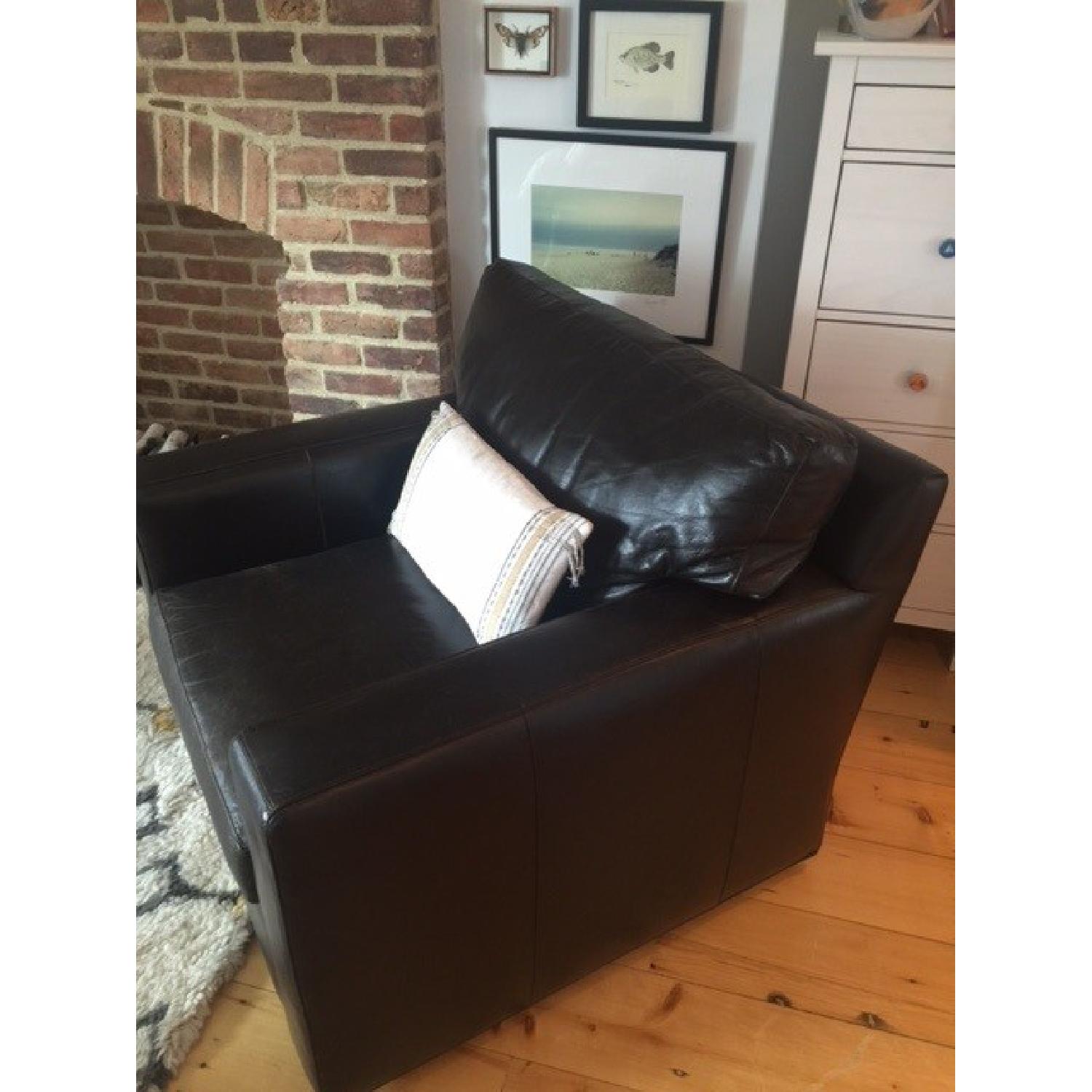 Crate & Barrel Axis II Leather Swivel Chair - image-6