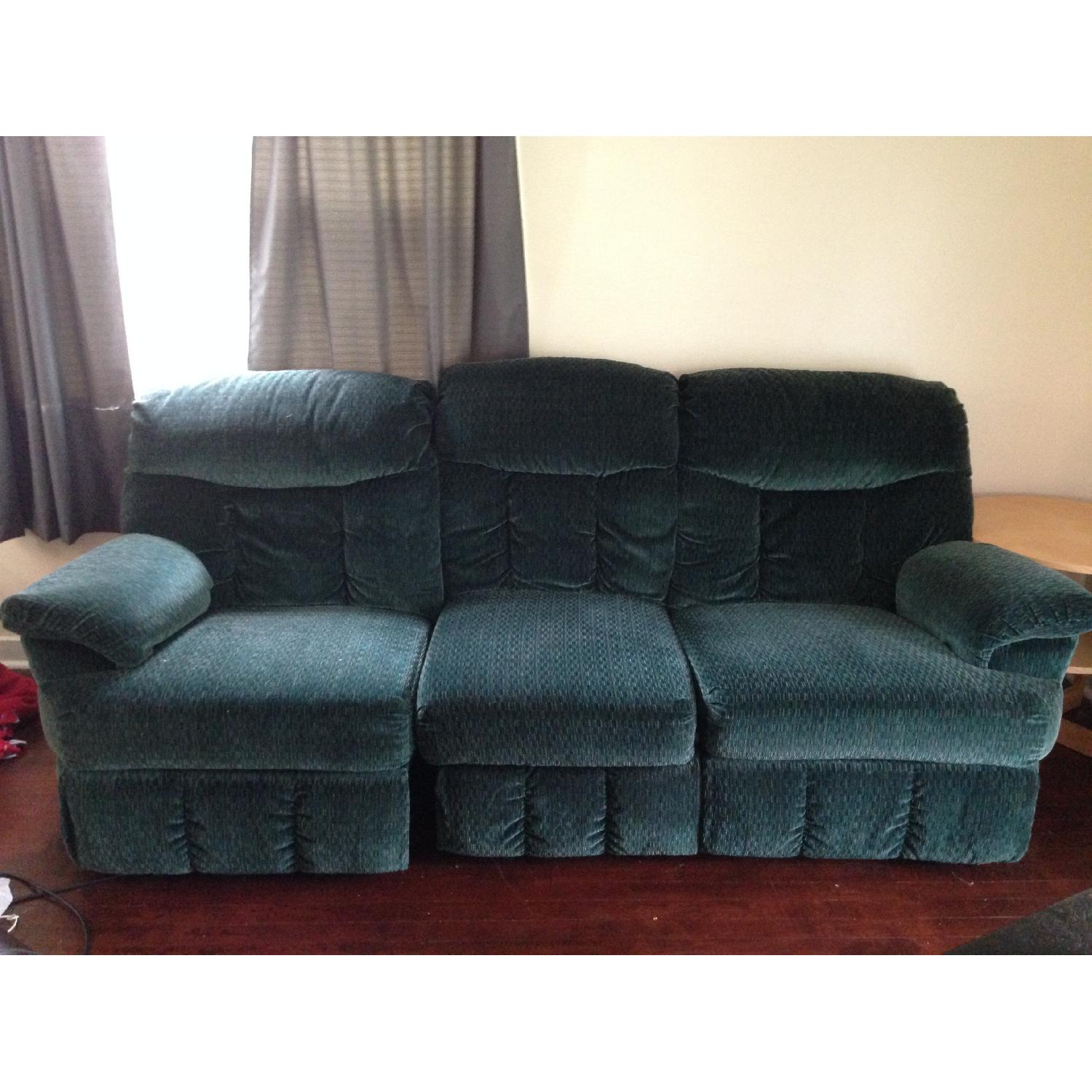 Forest Green Sectional Couch - image-1