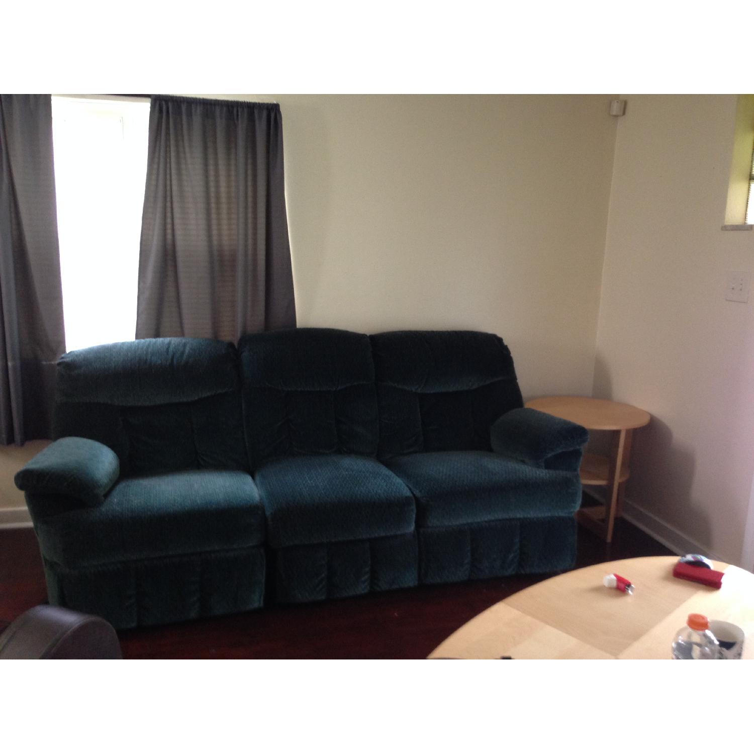 Forest Green Sectional Couch - image-3