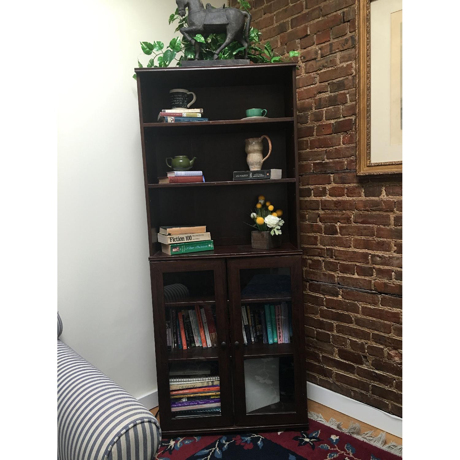 Ikea Bookcase w/ Glass Doors AptDeco