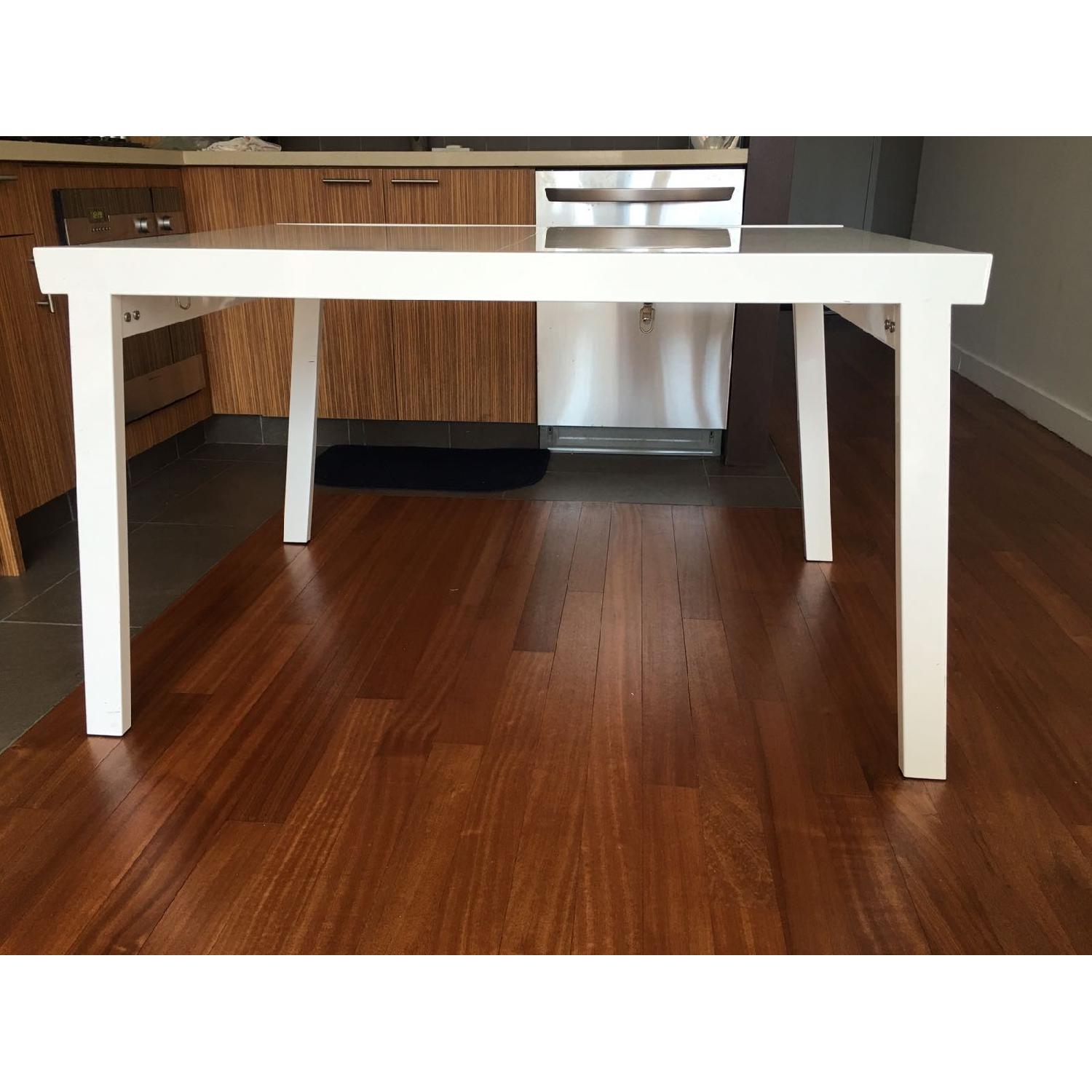 CB2 White Expandable Dining Table - image-1