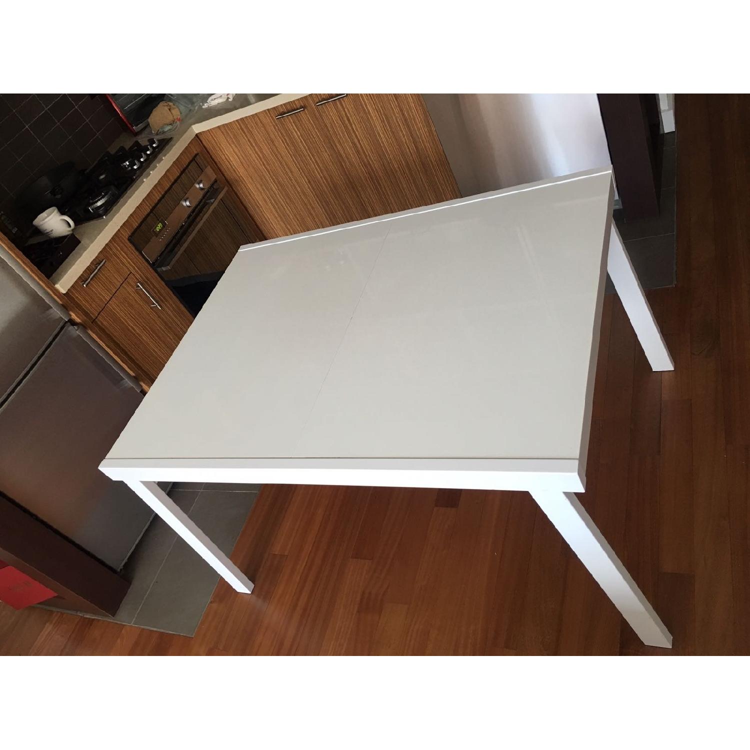 CB2 White Expandable Dining Table - image-2