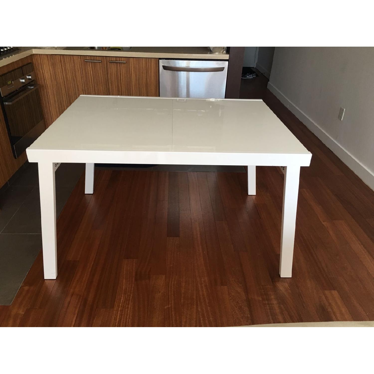 CB2 White Expandable Dining Table - image-3