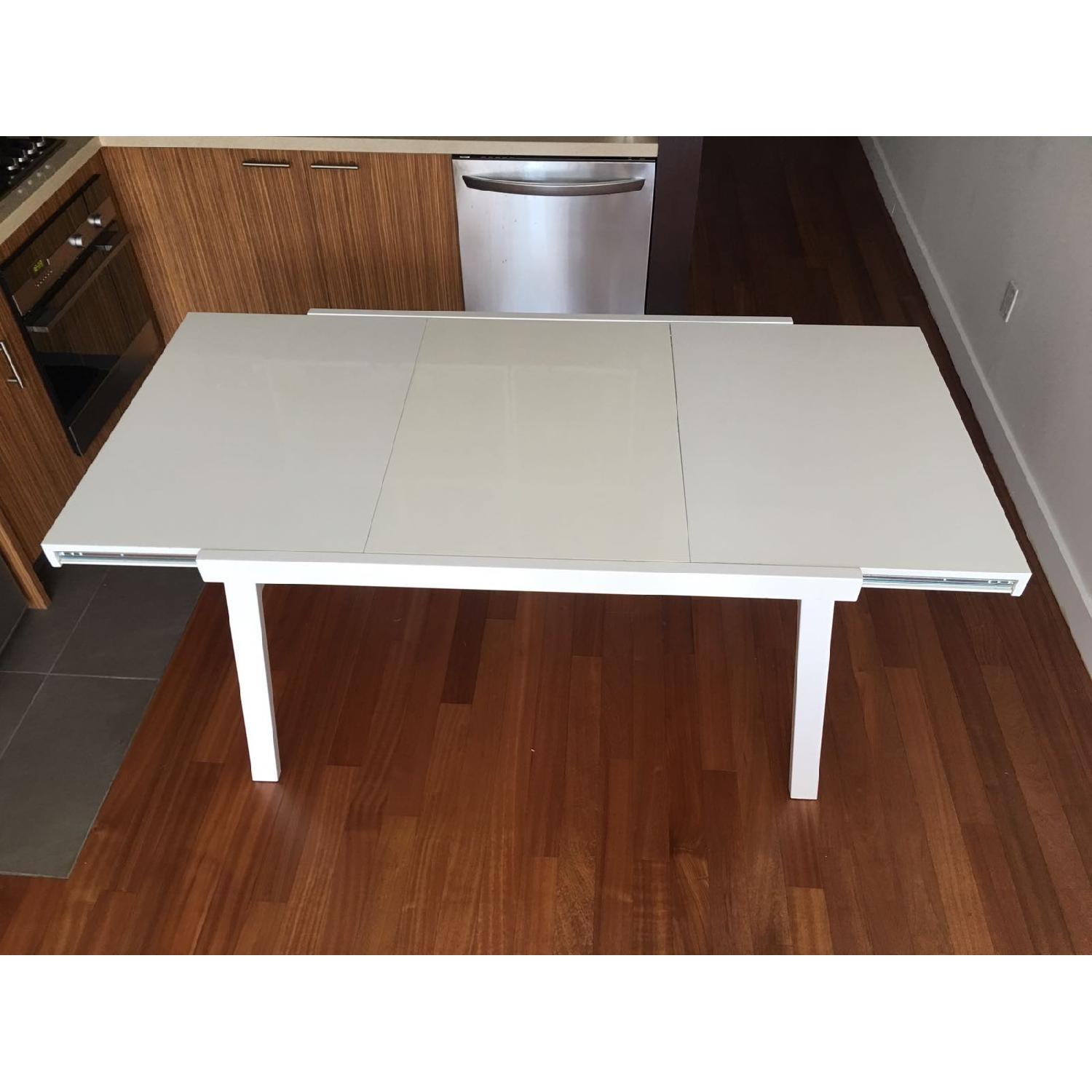 CB2 White Expandable Dining Table - image-5