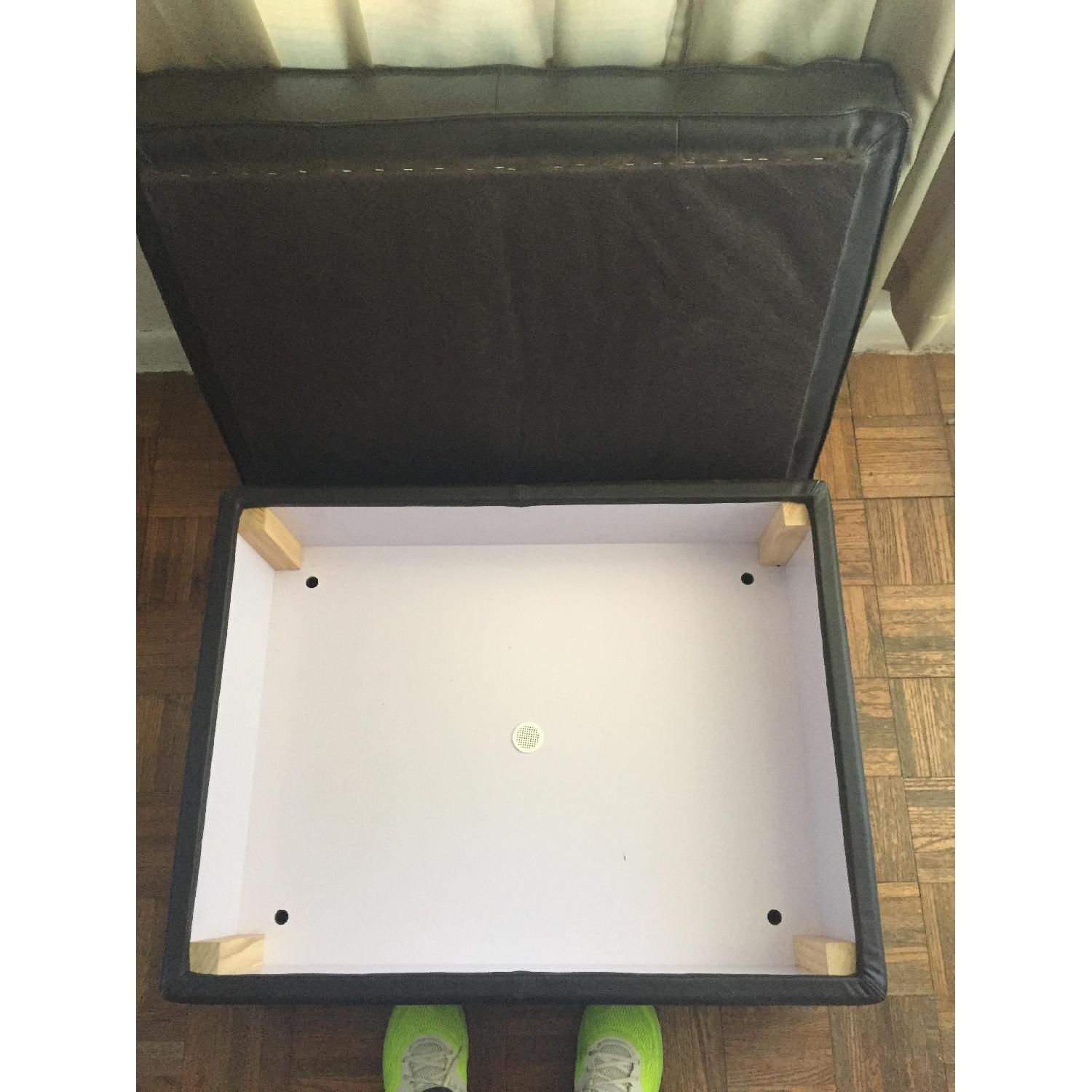 Ikea Brown Leather Ottoman - image-2