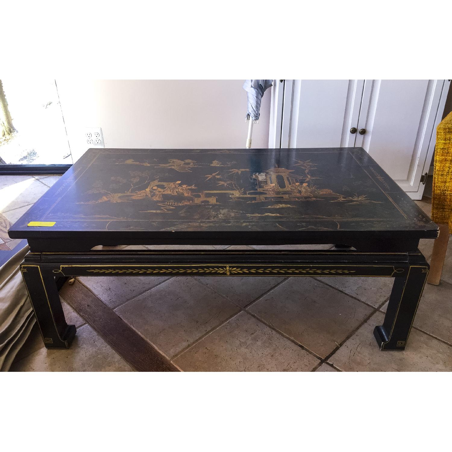 Oriental Black Lacquer/Gold inlay Coffee Table - image-1