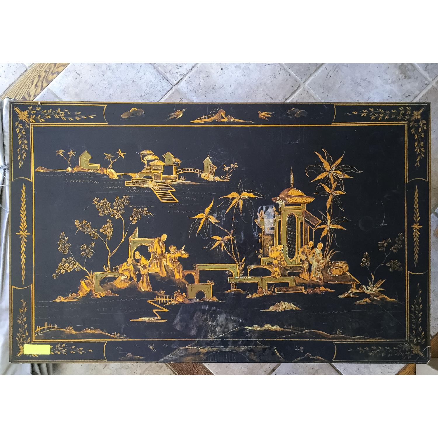 Oriental Black Lacquer/Gold inlay Coffee Table - image-2