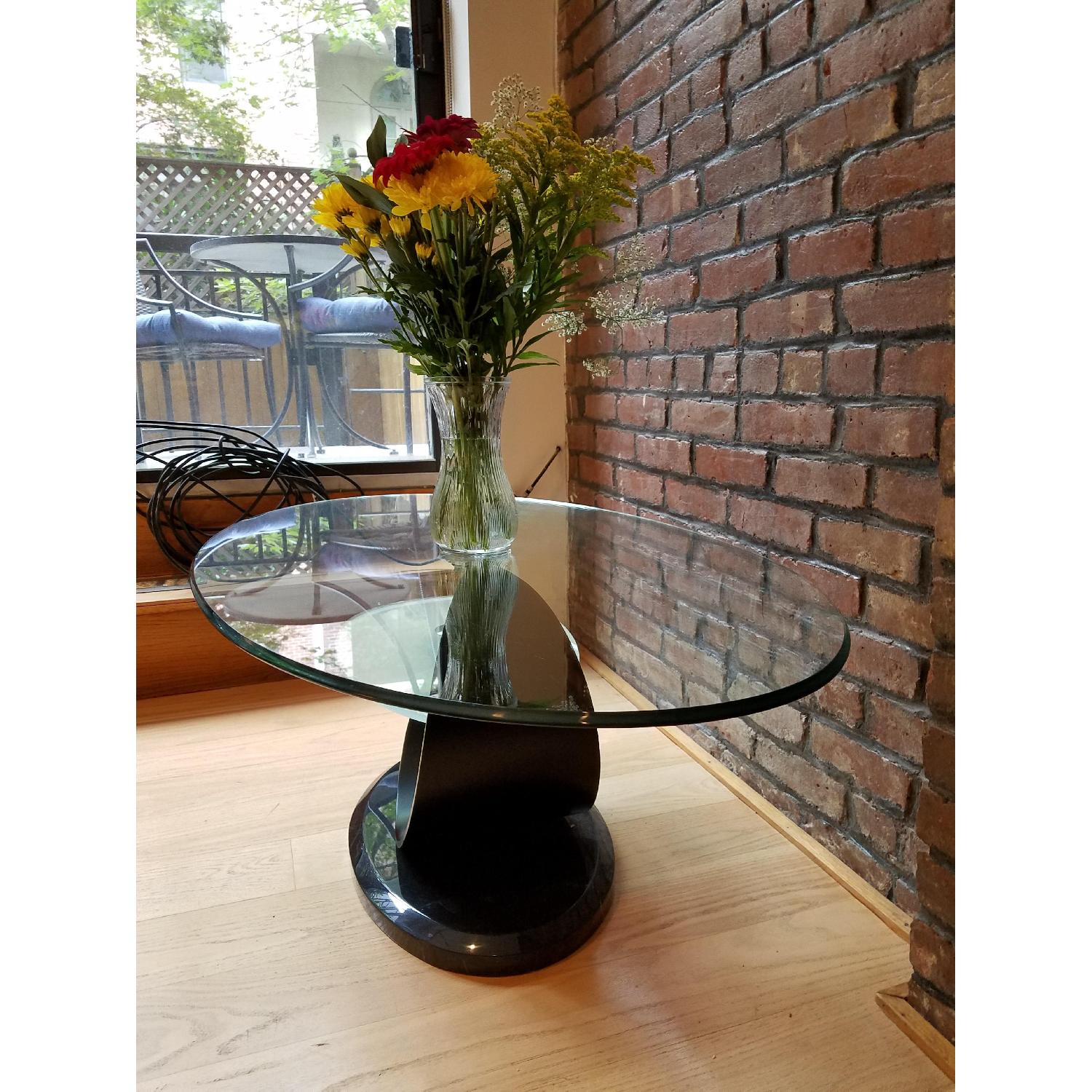 Marble Base/Glass Top Coffee Table - image-3