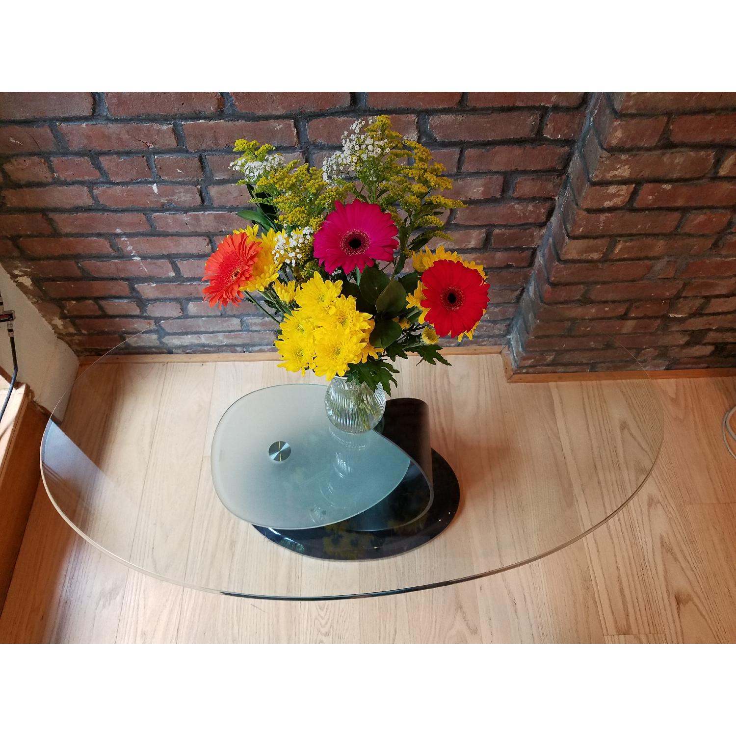 Marble Base/Glass Top Coffee Table - image-4