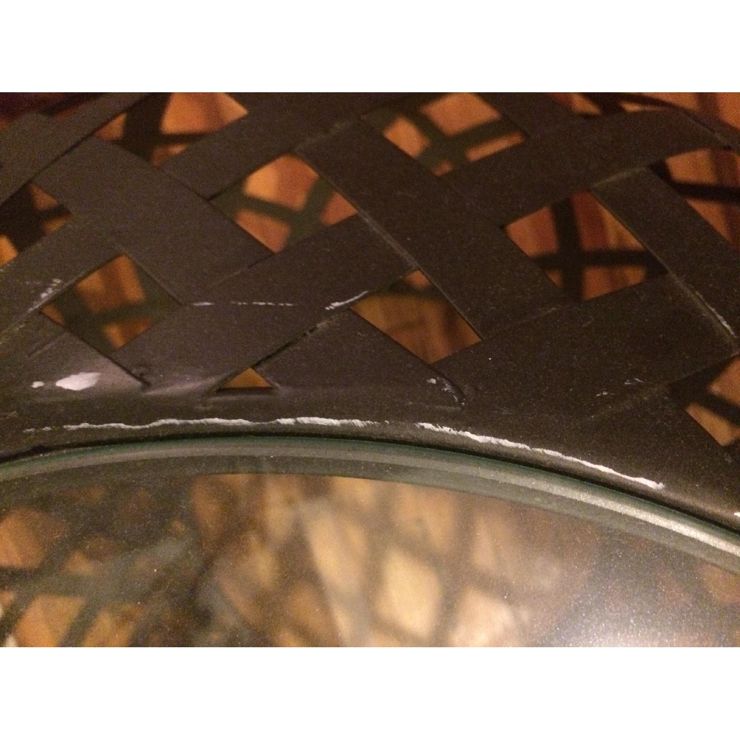 Round Metal Glass Top Accent Table - image-3