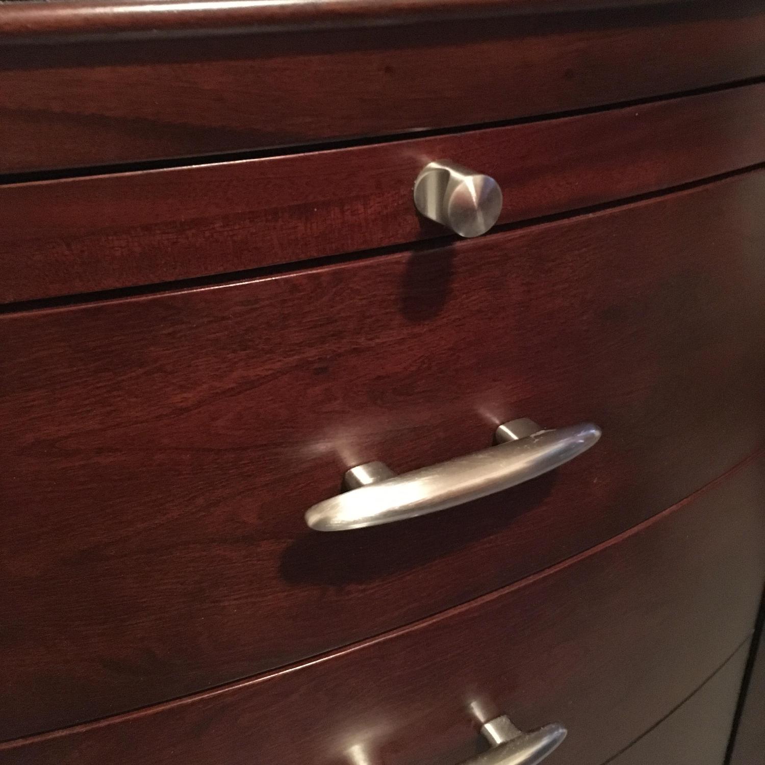 2 Drawer Bow Front Nightstand w/ Pull Out Tray - image-2