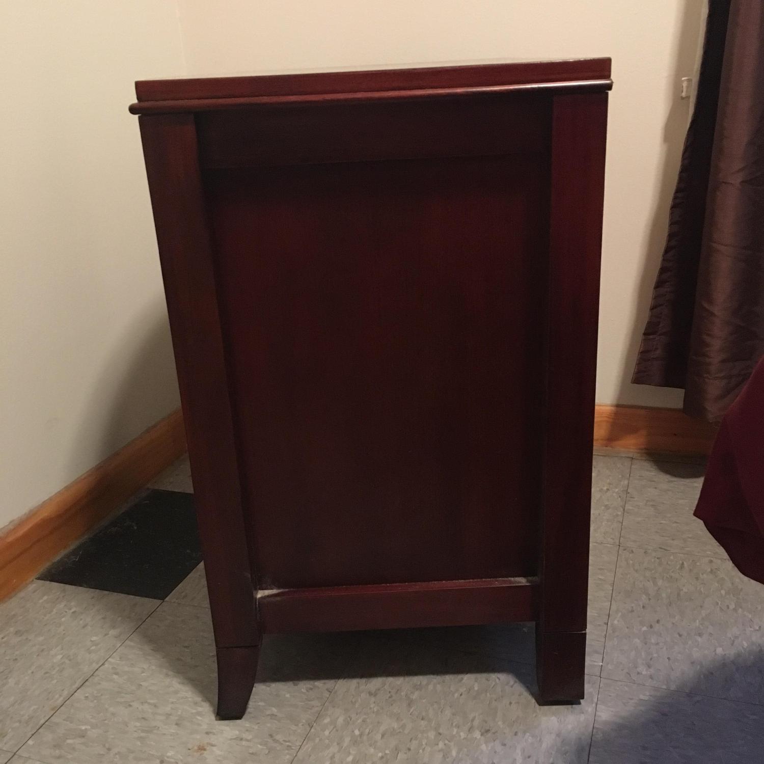 2 Drawer Bow Front Nightstand w/ Pull Out Tray - image-6