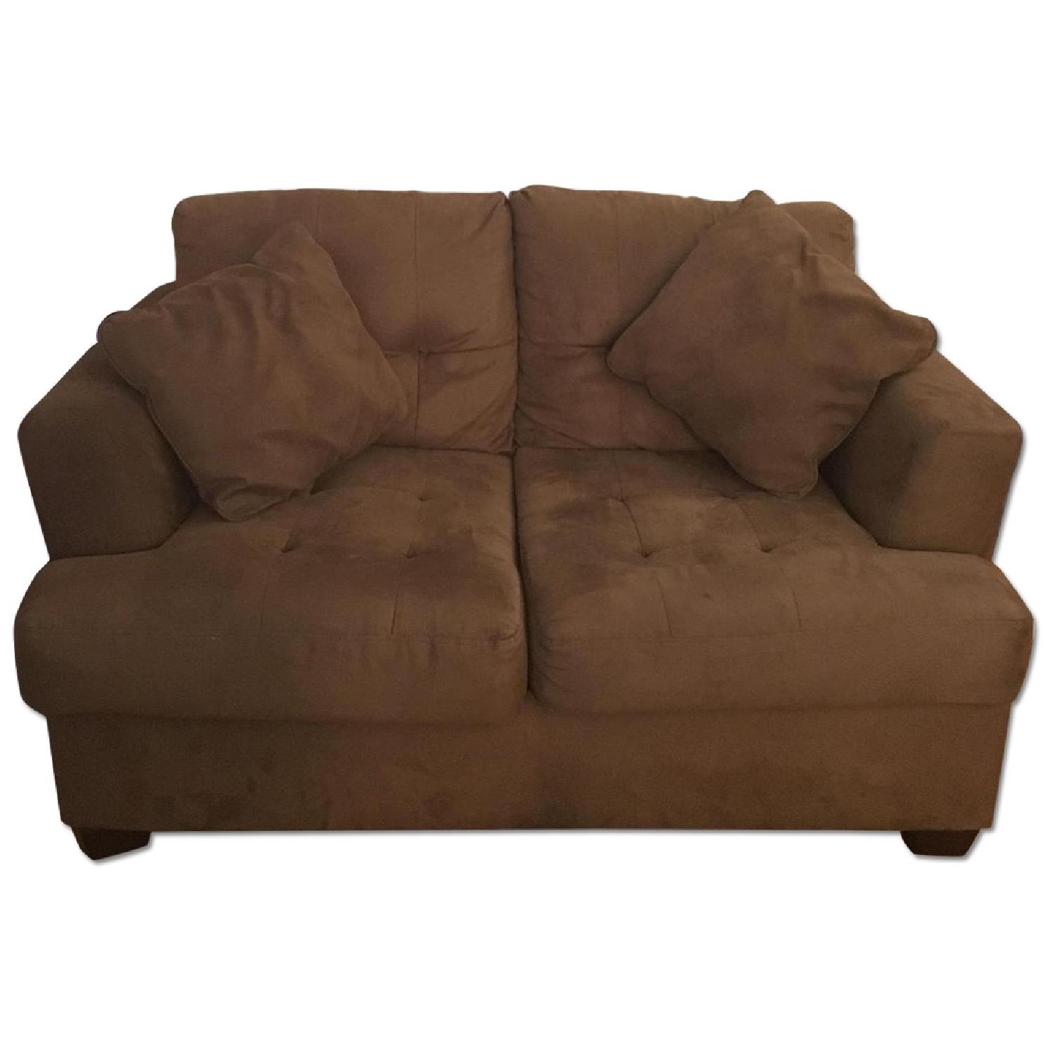 Ashley's Tan Tufted Sofa + Loveseat - image-4