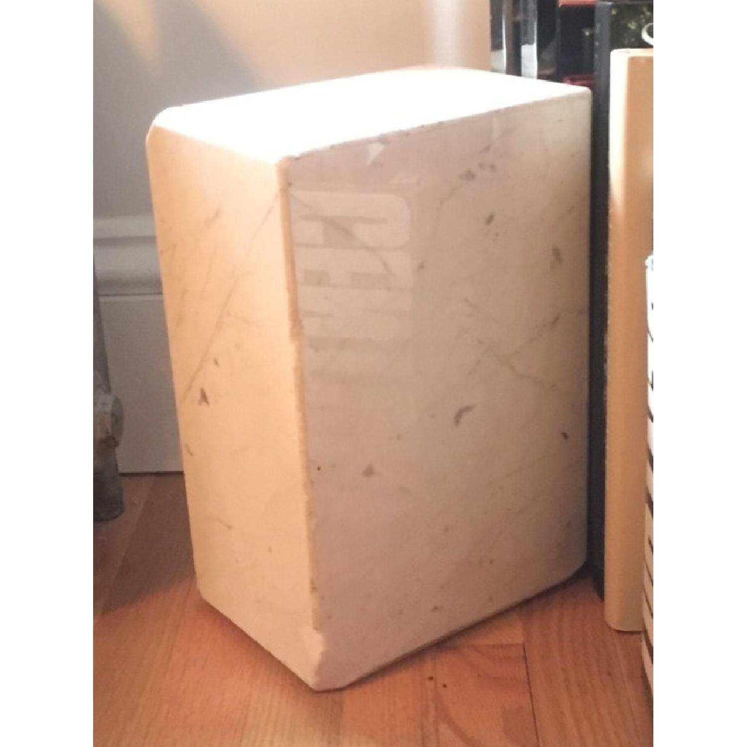 Mid Century Arc Lamp w/ White Marble Base - image-1