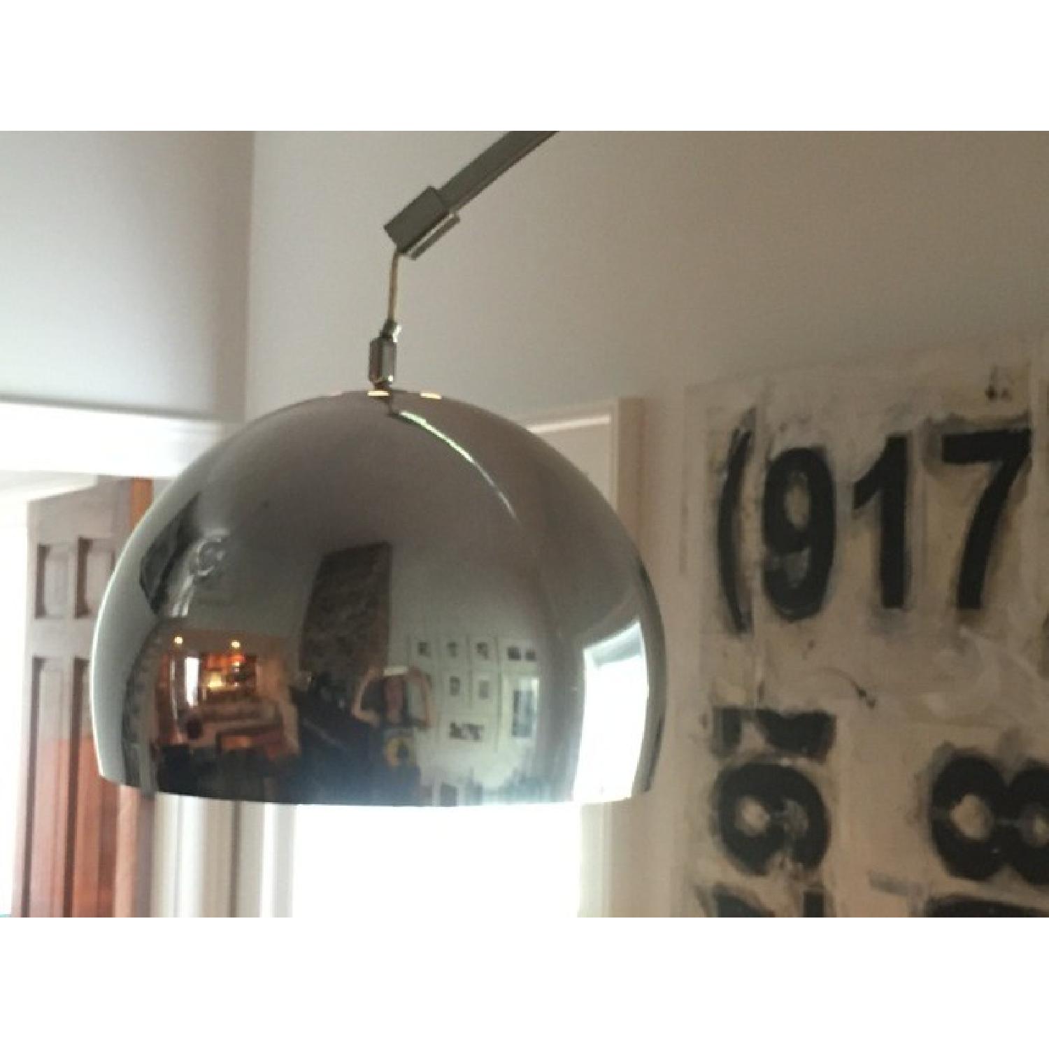 Mid Century Arc Lamp w/ White Marble Base - image-2