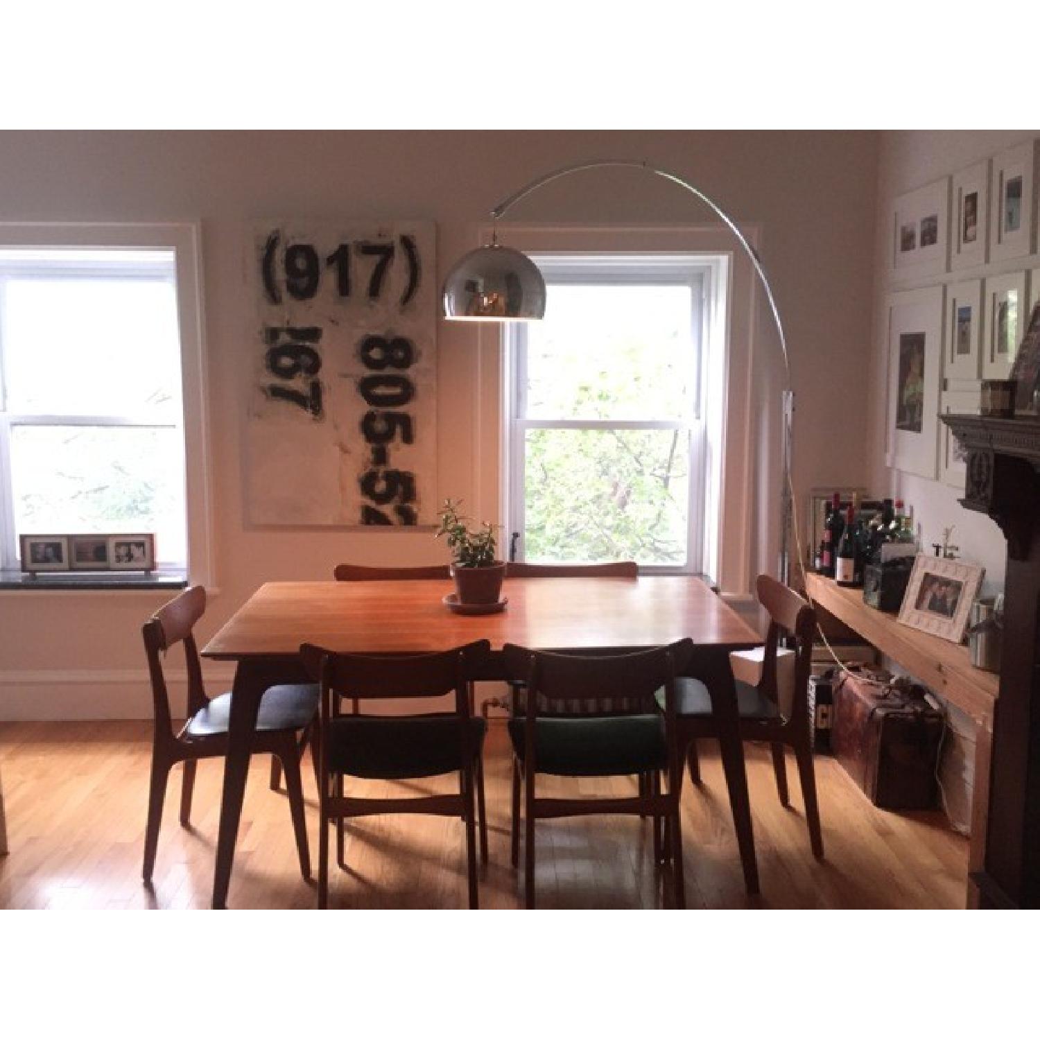 Mid Century Arc Lamp w/ White Marble Base - image-3