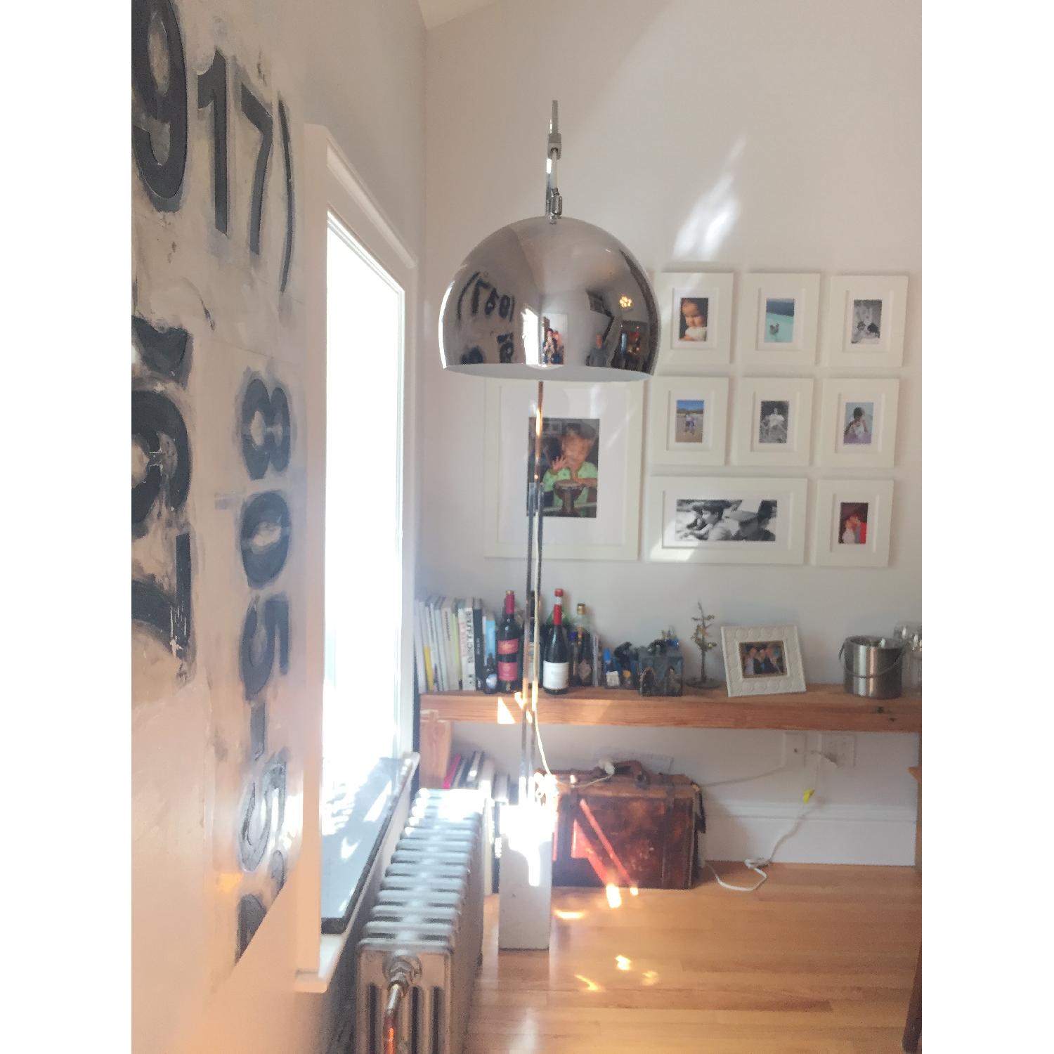 Mid Century Arc Lamp w/ White Marble Base - image-4