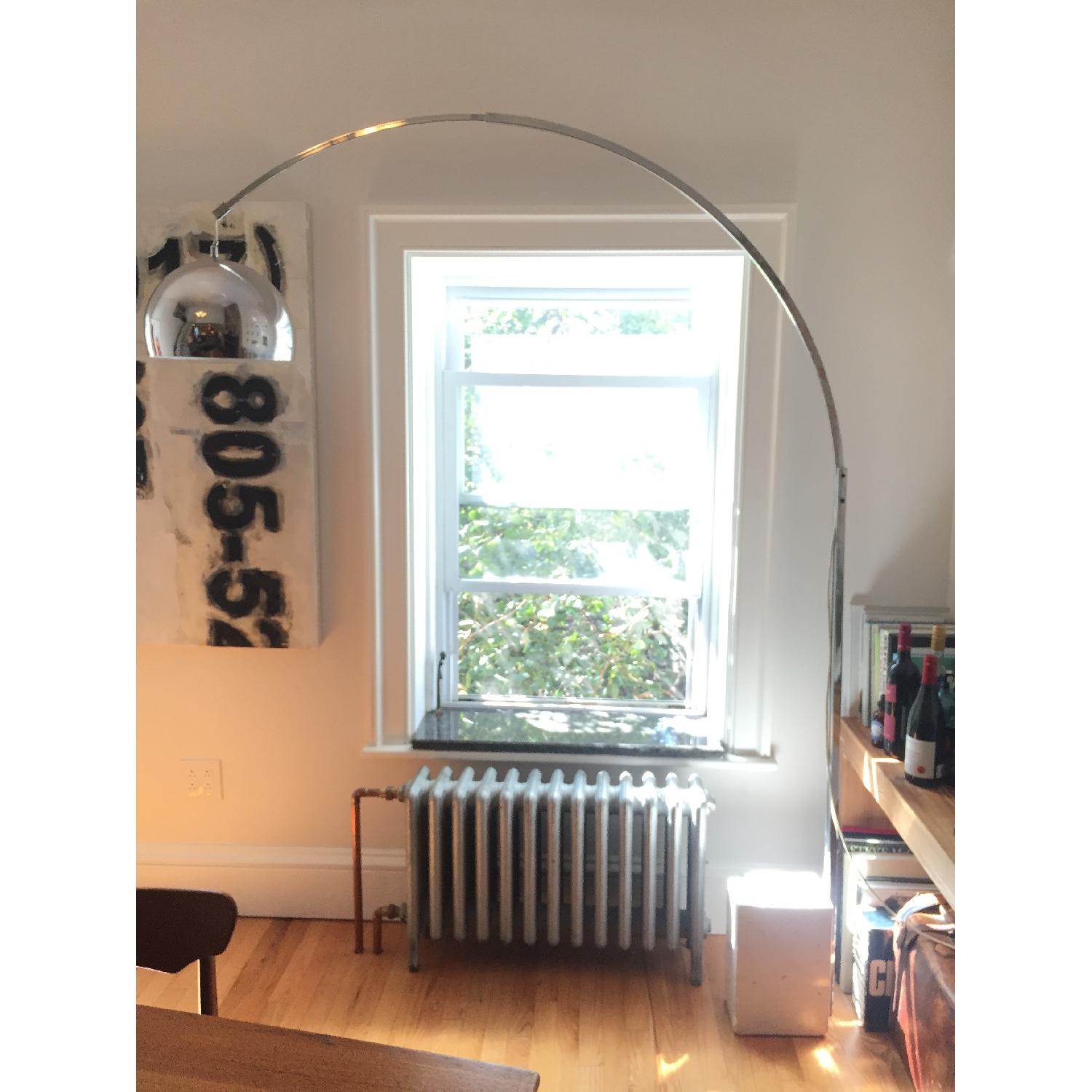 Mid Century Arc Lamp w/ White Marble Base - image-5