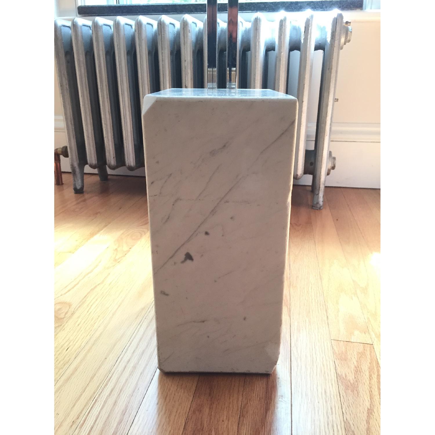 Mid Century Arc Lamp w/ White Marble Base - image-6