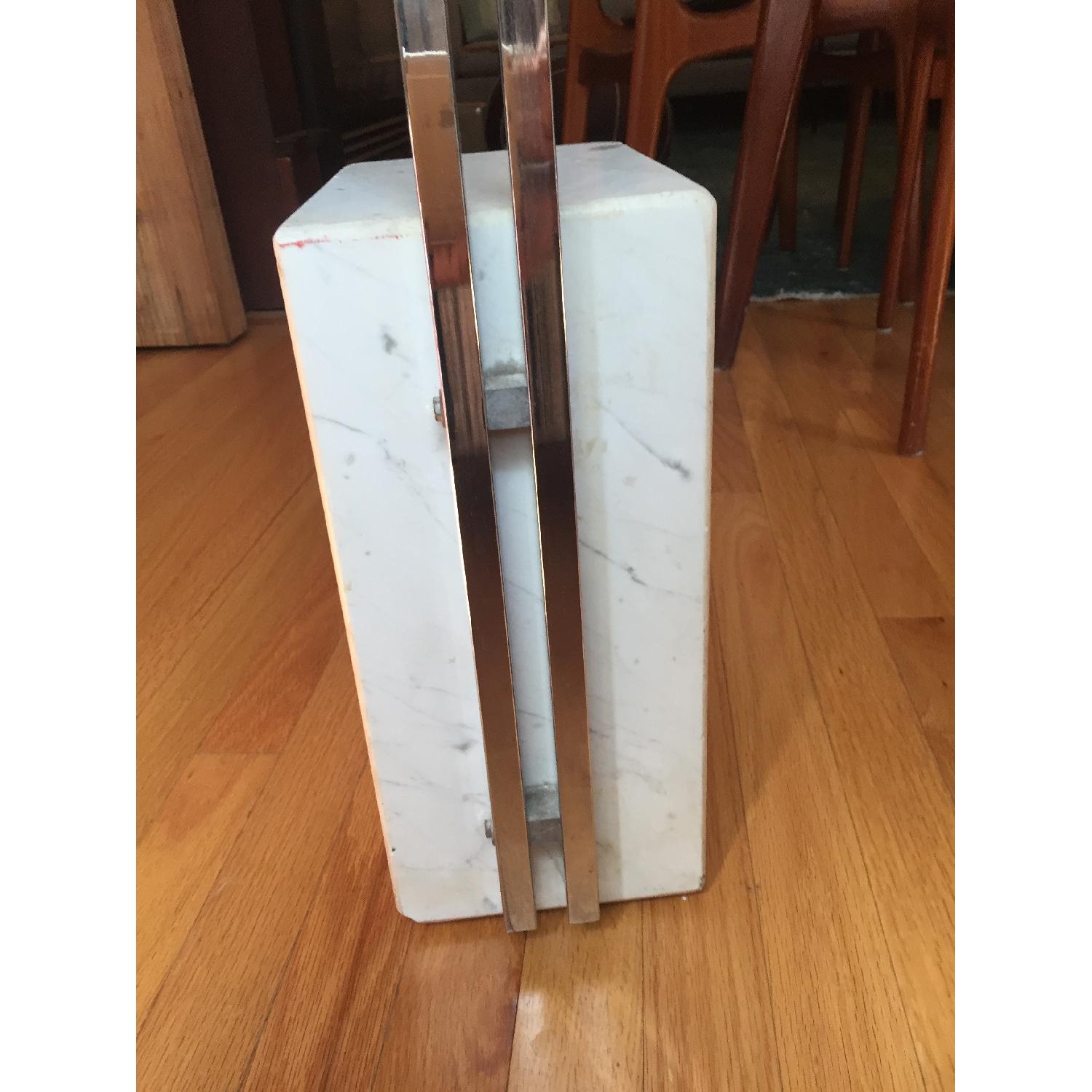 Mid Century Arc Lamp w/ White Marble Base - image-9