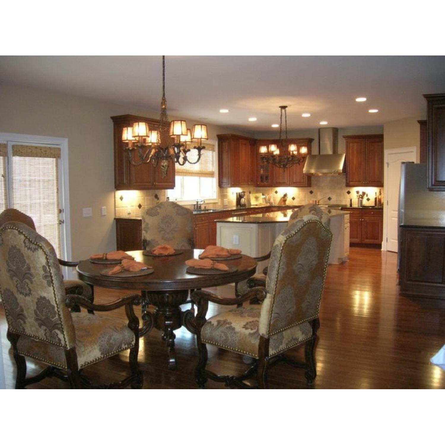 Wooden Round Table w/ 5 Chairs - image-1