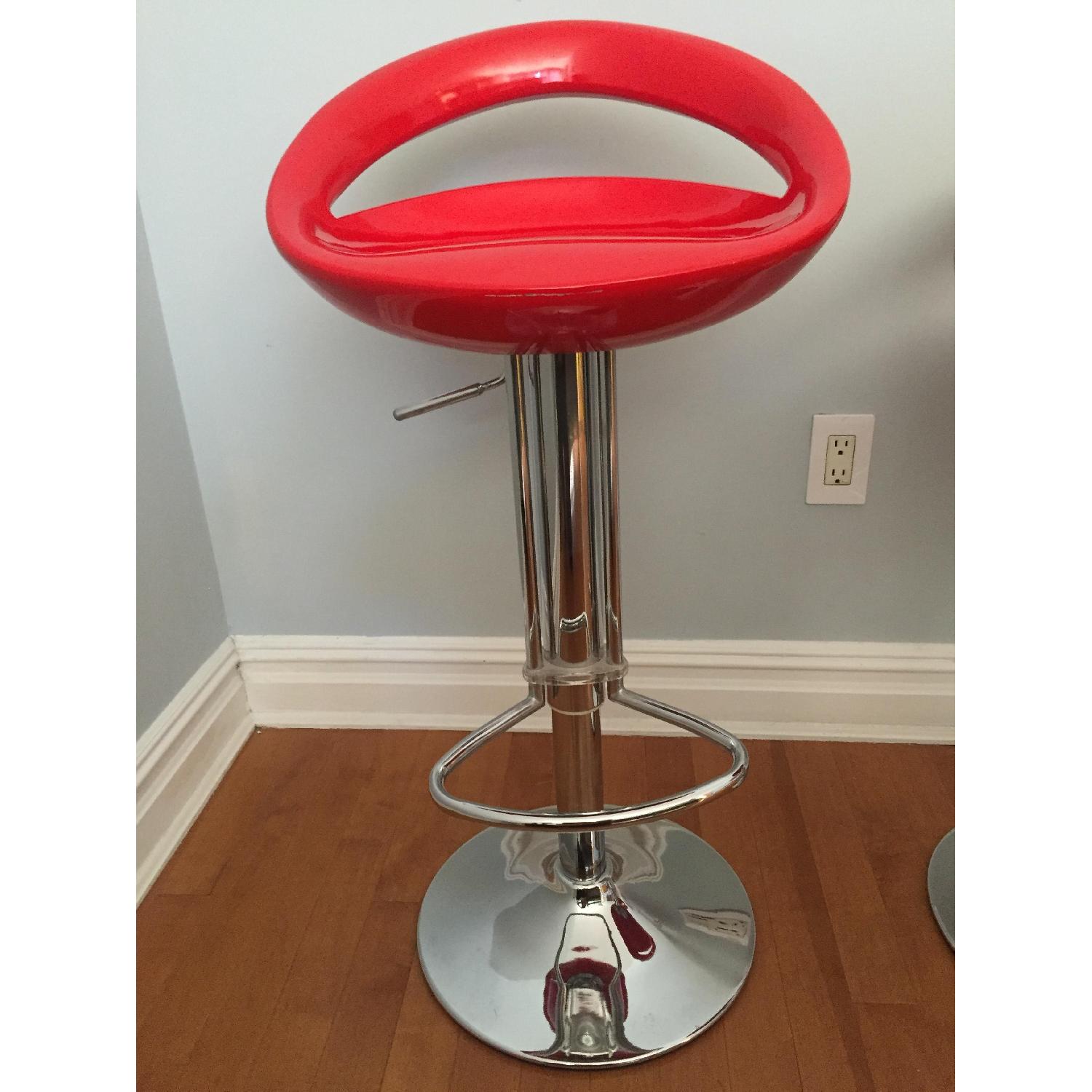 Adjustable Bar Stools in Red - image-2