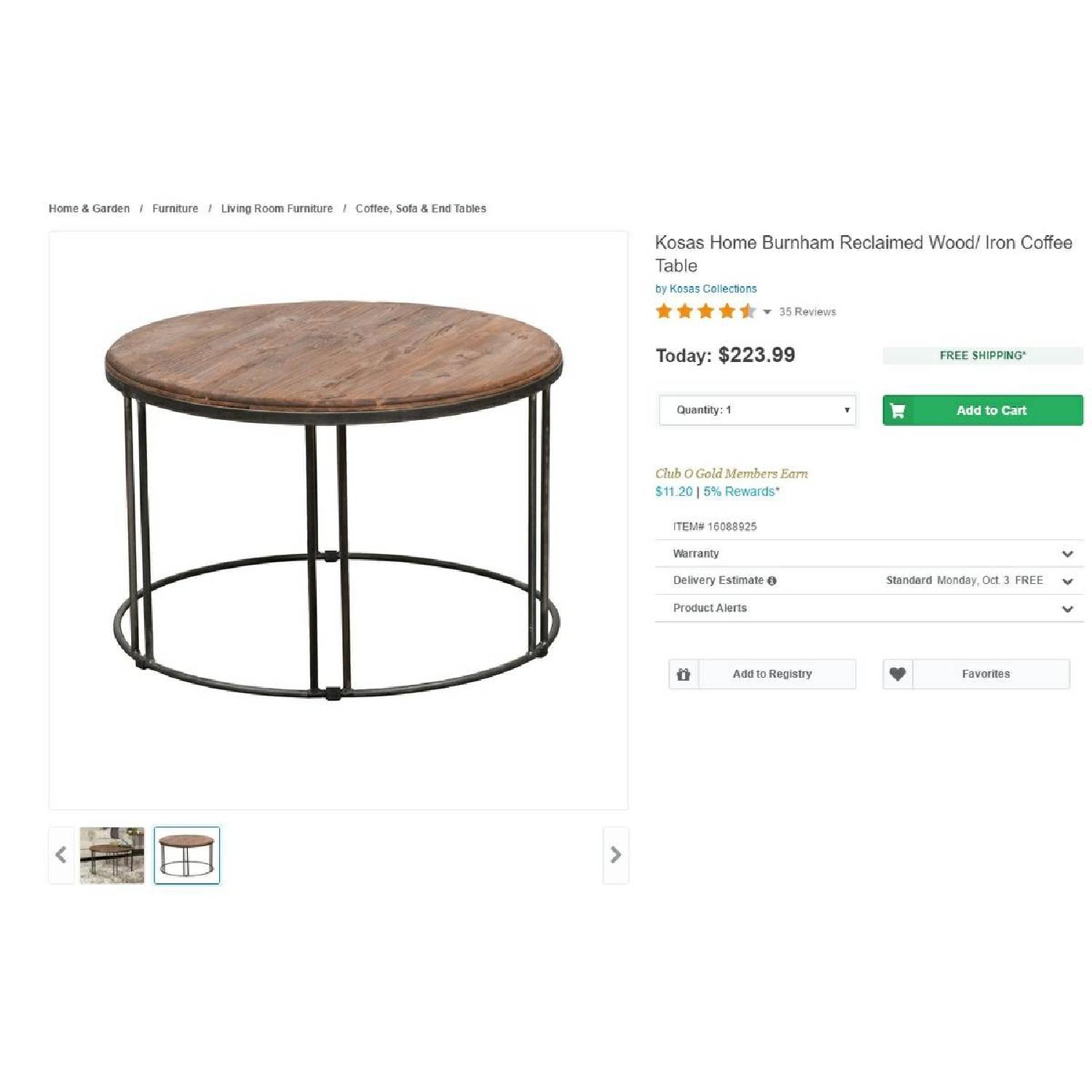 Reclaimed Wood Coffee Table + Side Table - image-3