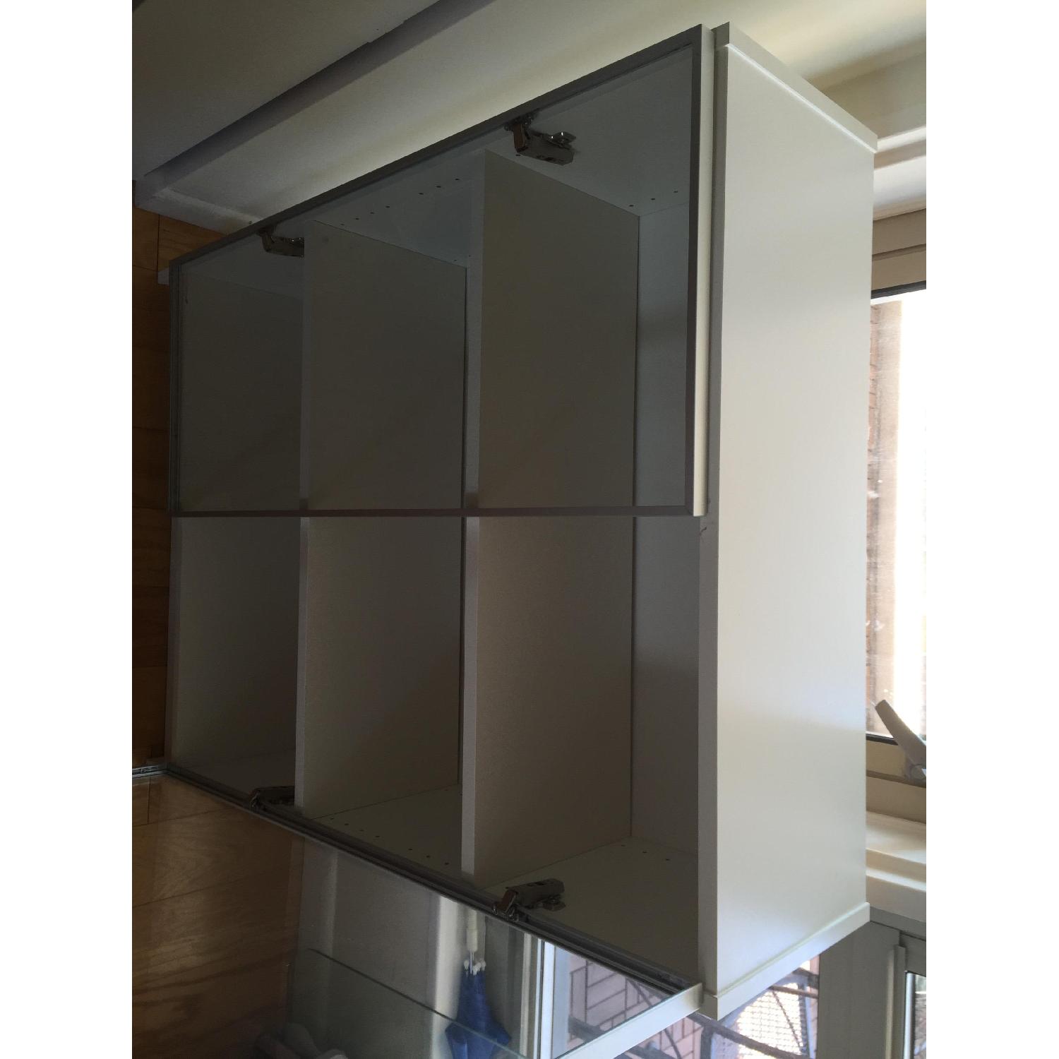 Ikea White Wooden Bookcase w/ Glass Doors - image-3