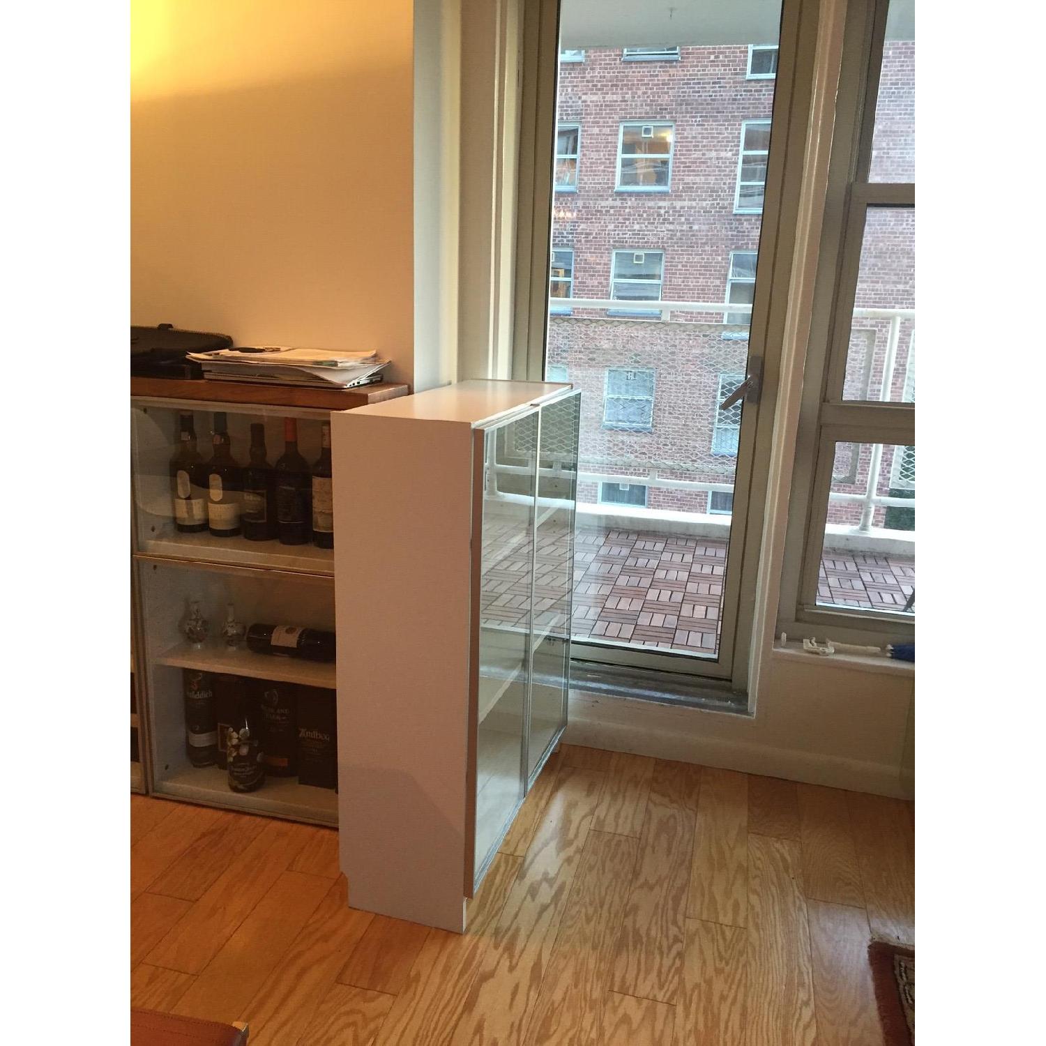 Ikea White Wooden Bookcase w/ Glass Doors - image-8