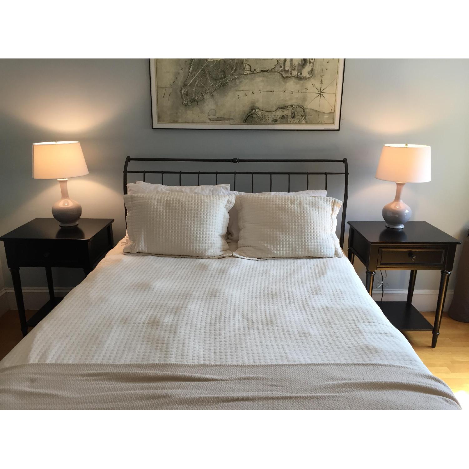 Crate & Barrel Black Distressed Wood Nightstands - image-4