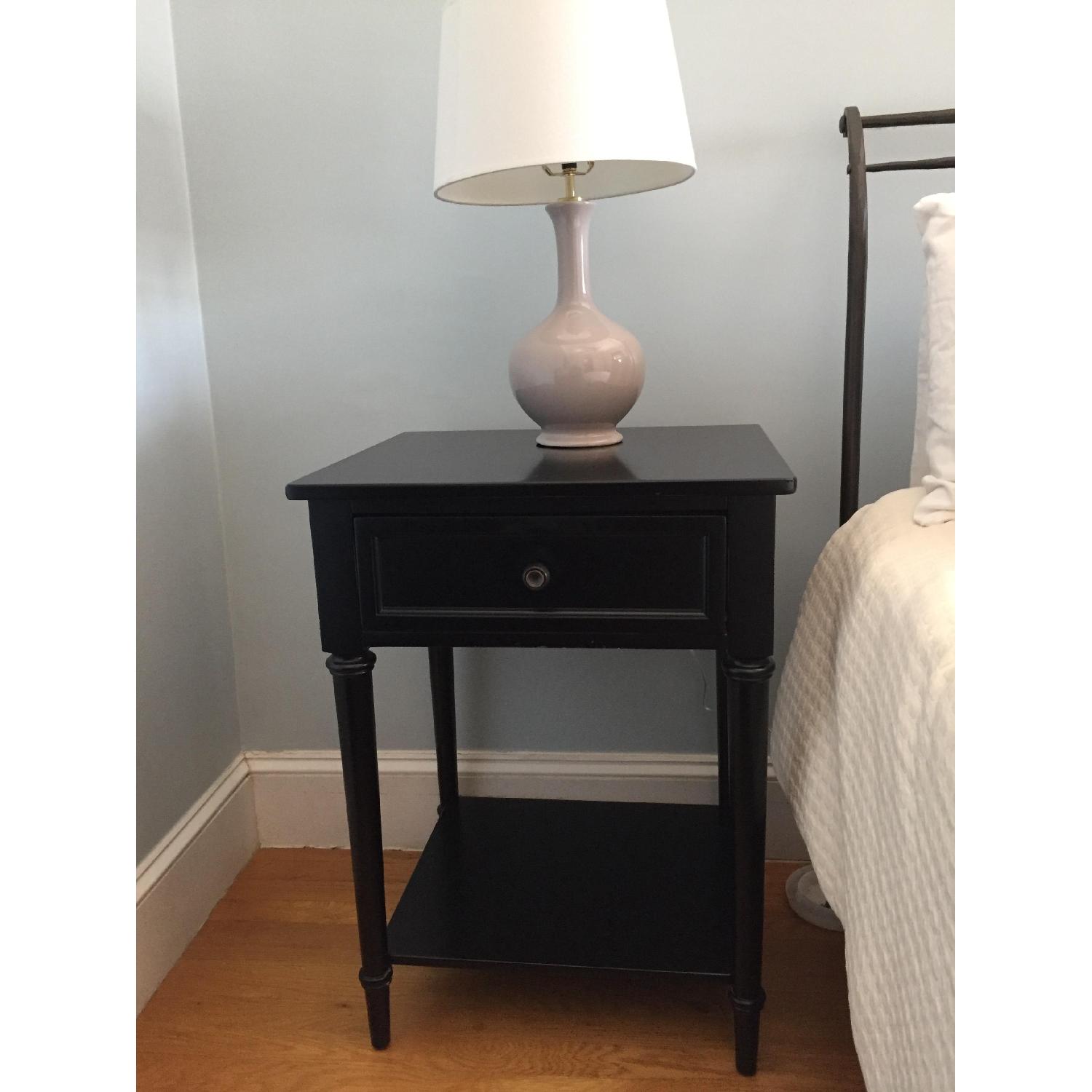 Crate & Barrel Black Distressed Wood Nightstands - image-6