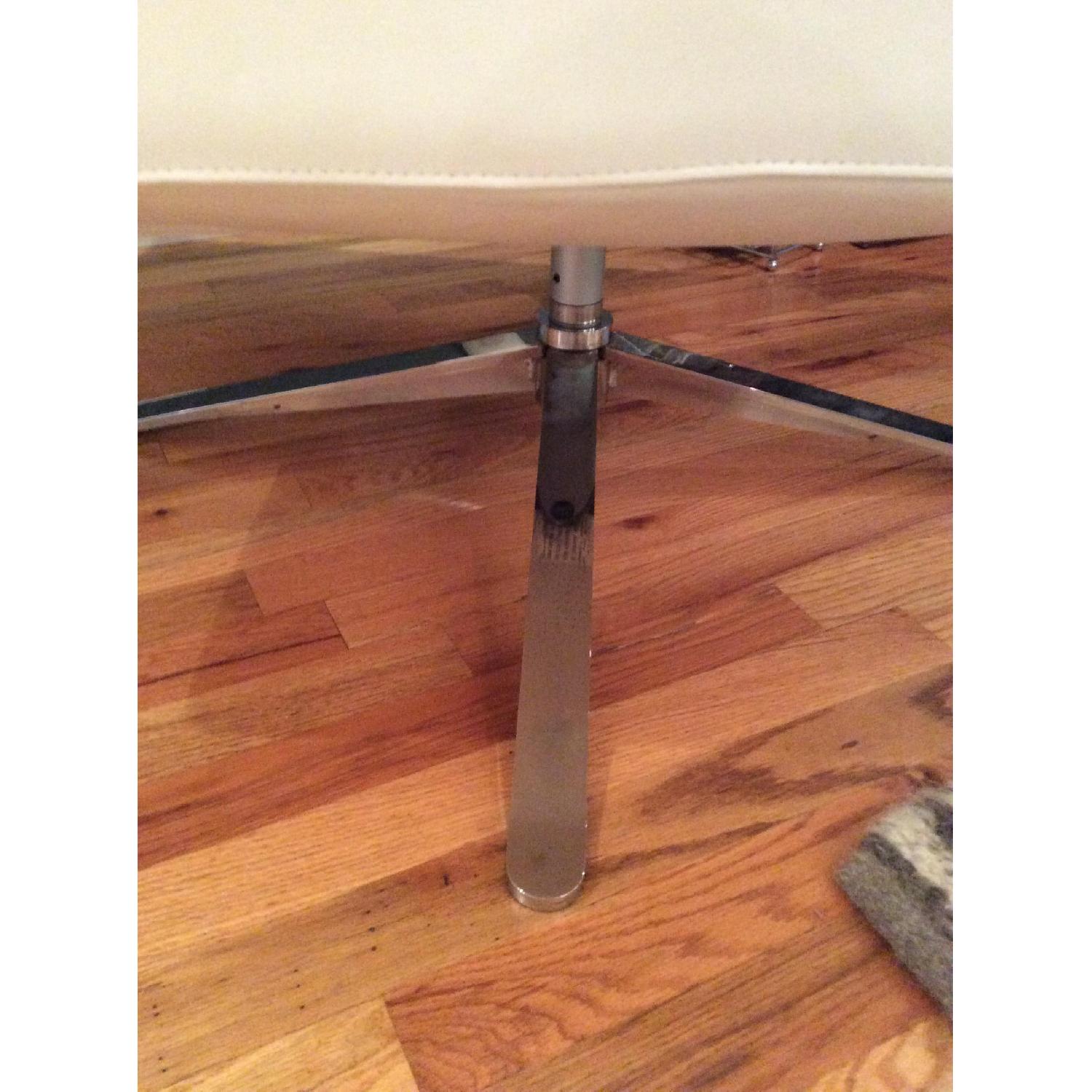 Mid-Century Modern White Leather Armless Chairs - image-5