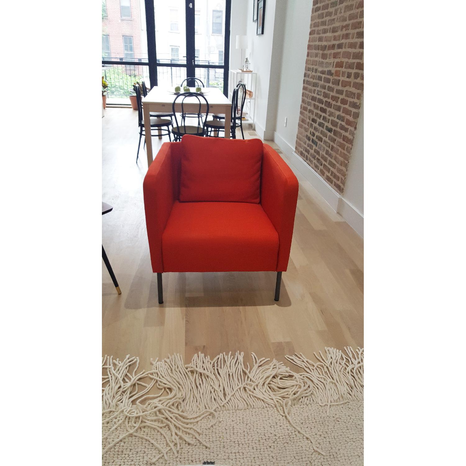 Ikea Ekero Skiftebo Orange Fabric Chair - image-4