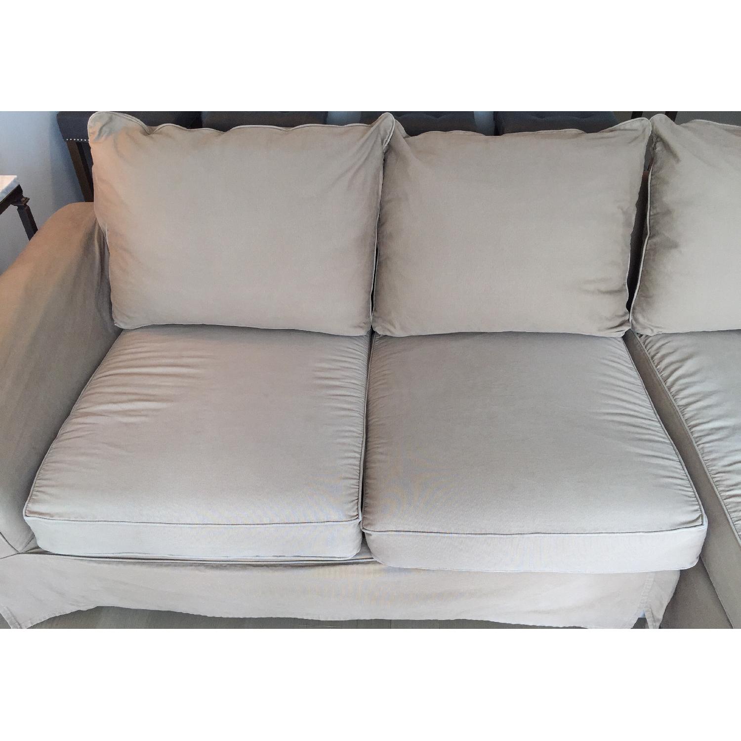 Pottery Barn Organic Cotton Slipcover Sectional Sofa w/ Chaise - image-3